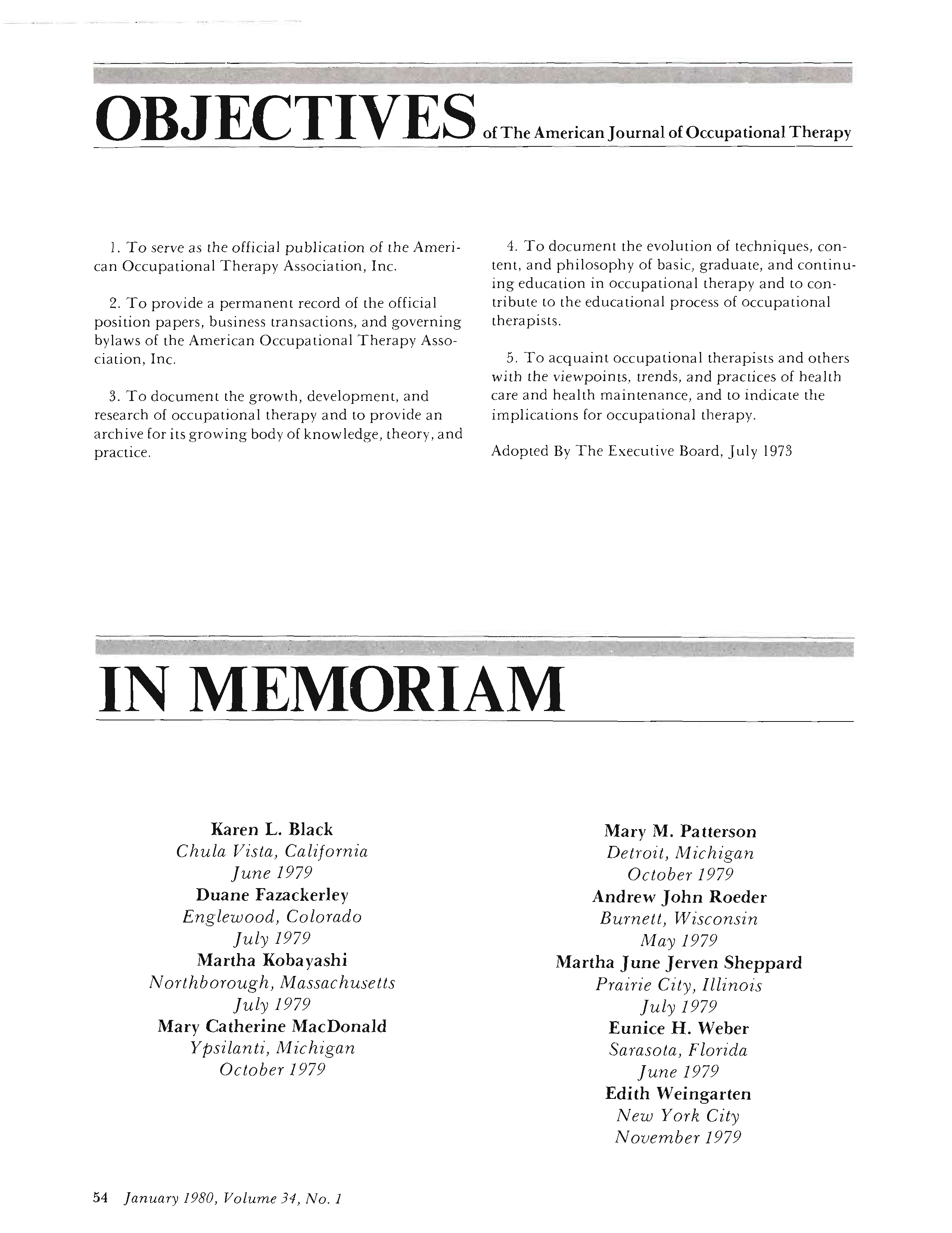 First page of In Memoriam