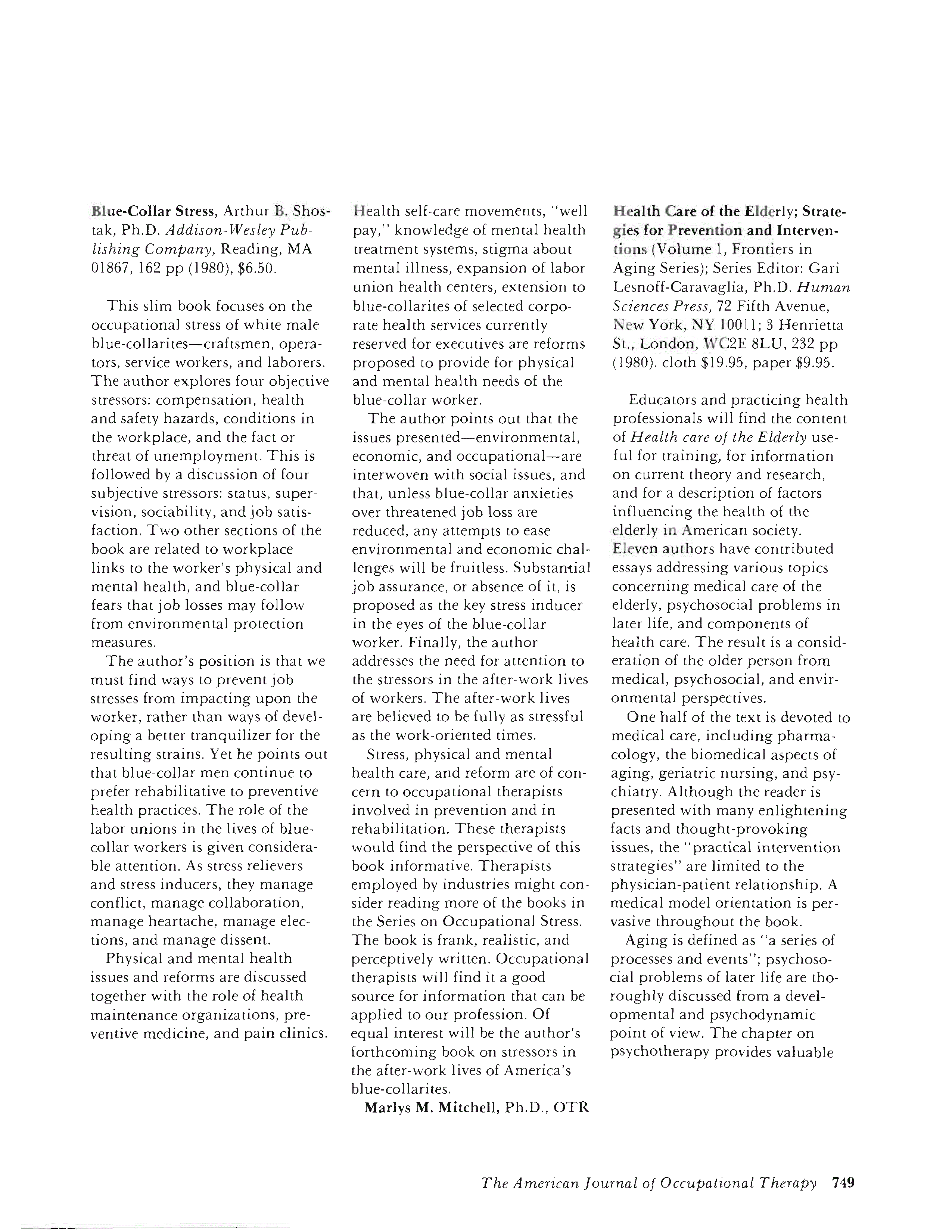 First page of Blue-Collar Stress