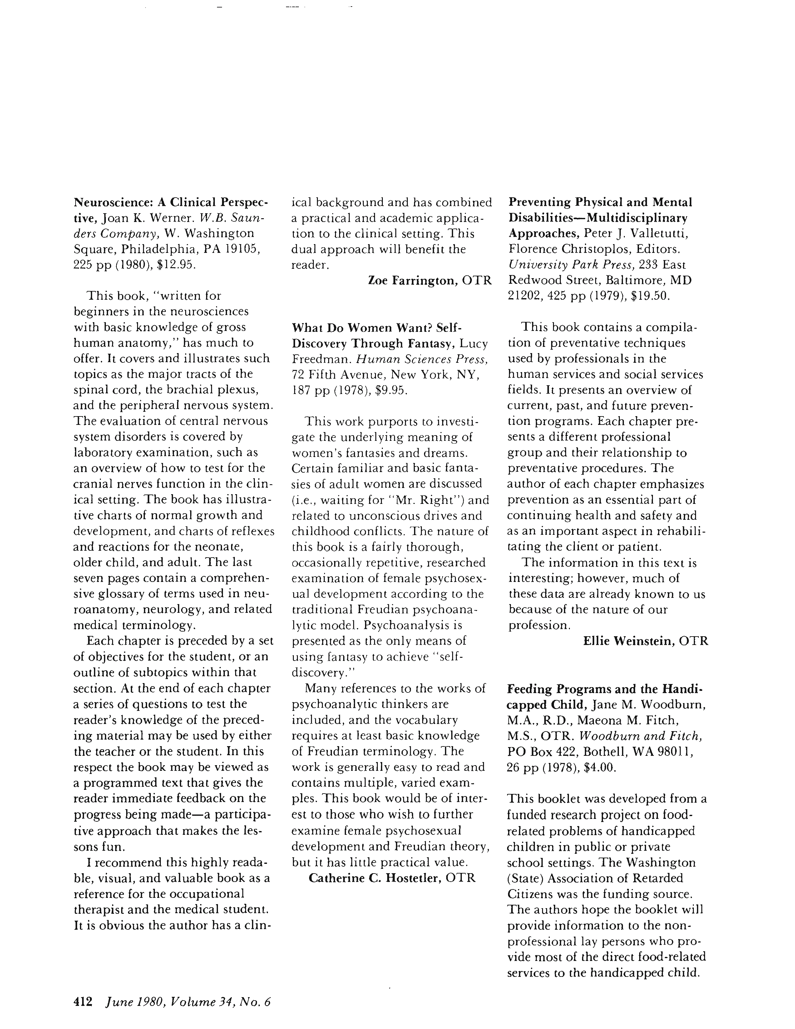 First page of Feeding Programs and the Handicapped Child