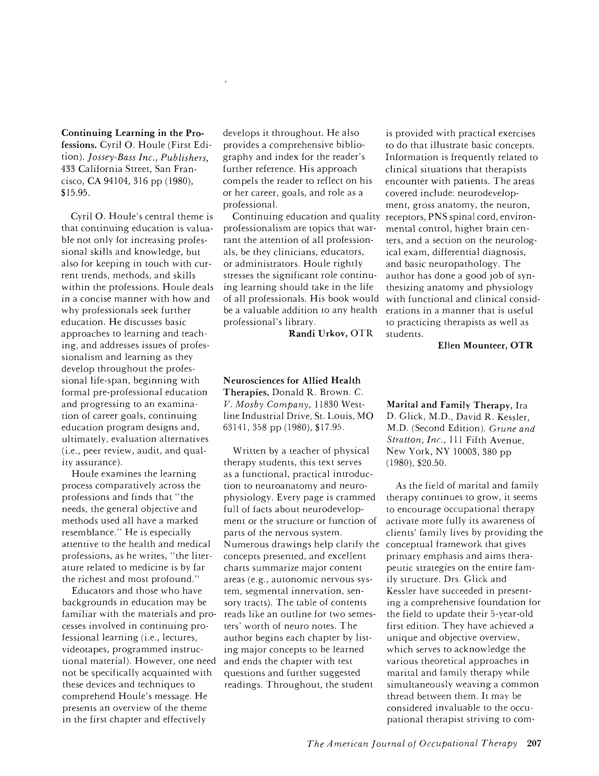 First page of Neurosciences for Allied Health Therapies