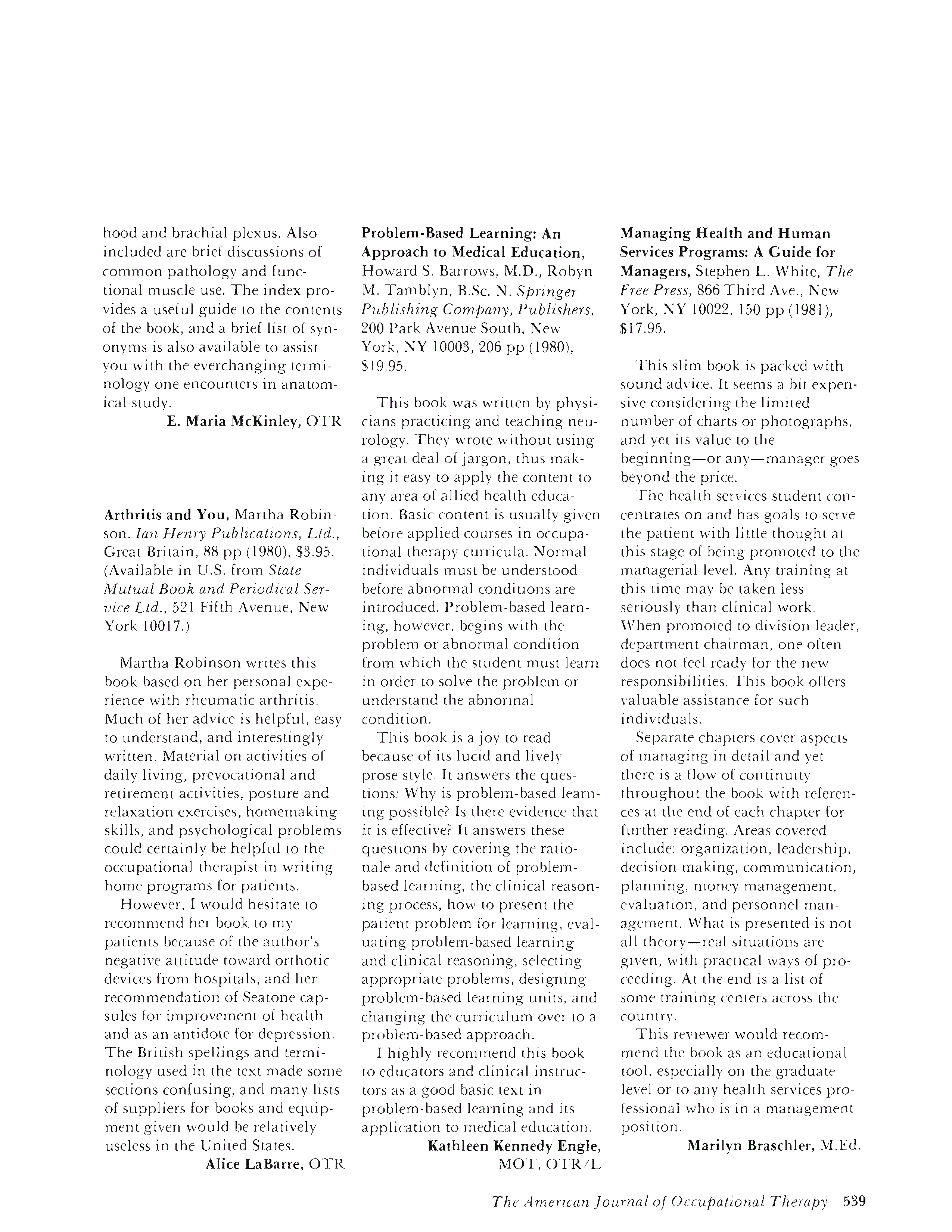 First page of Problem-Based Learning: An Approach to Medical Education