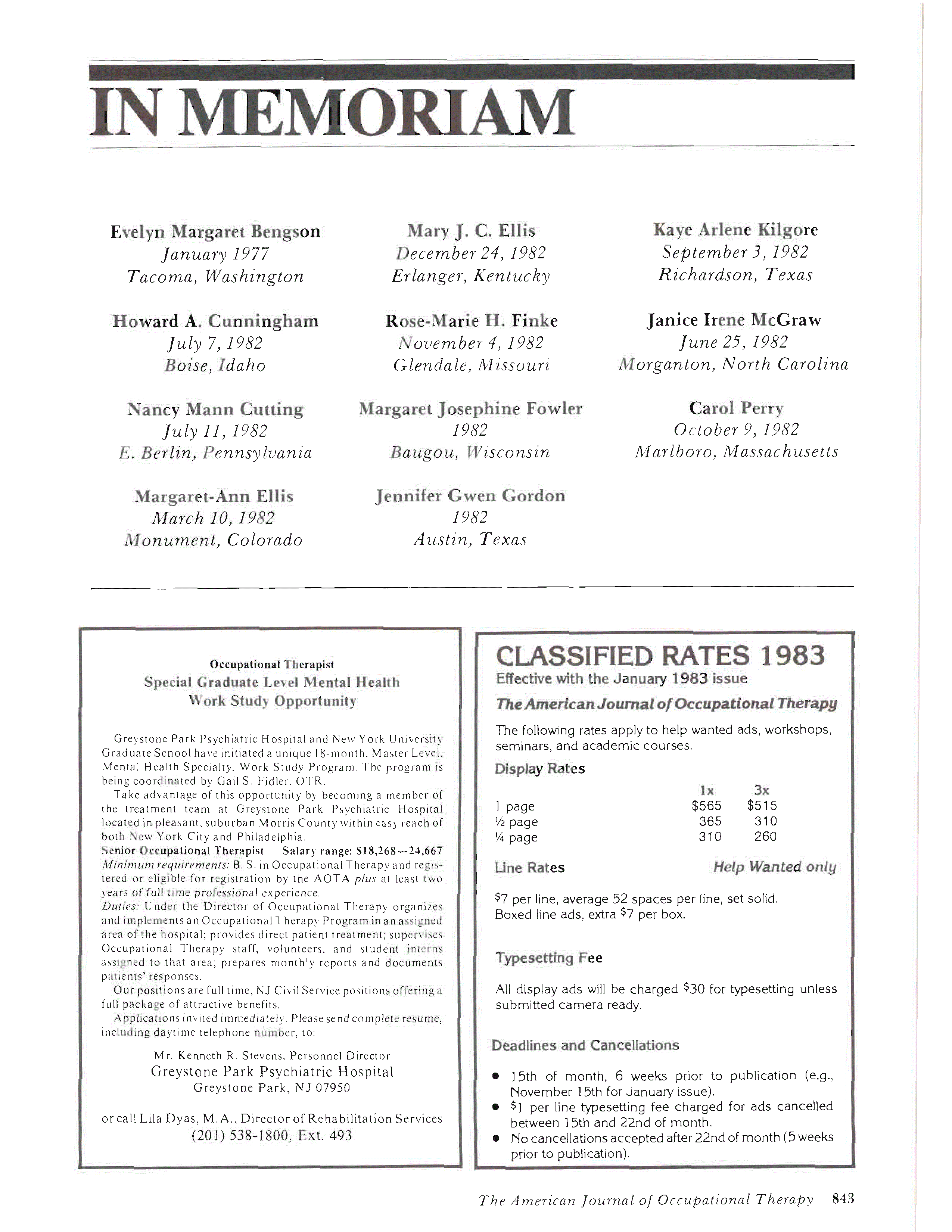 First page of In Memoriam