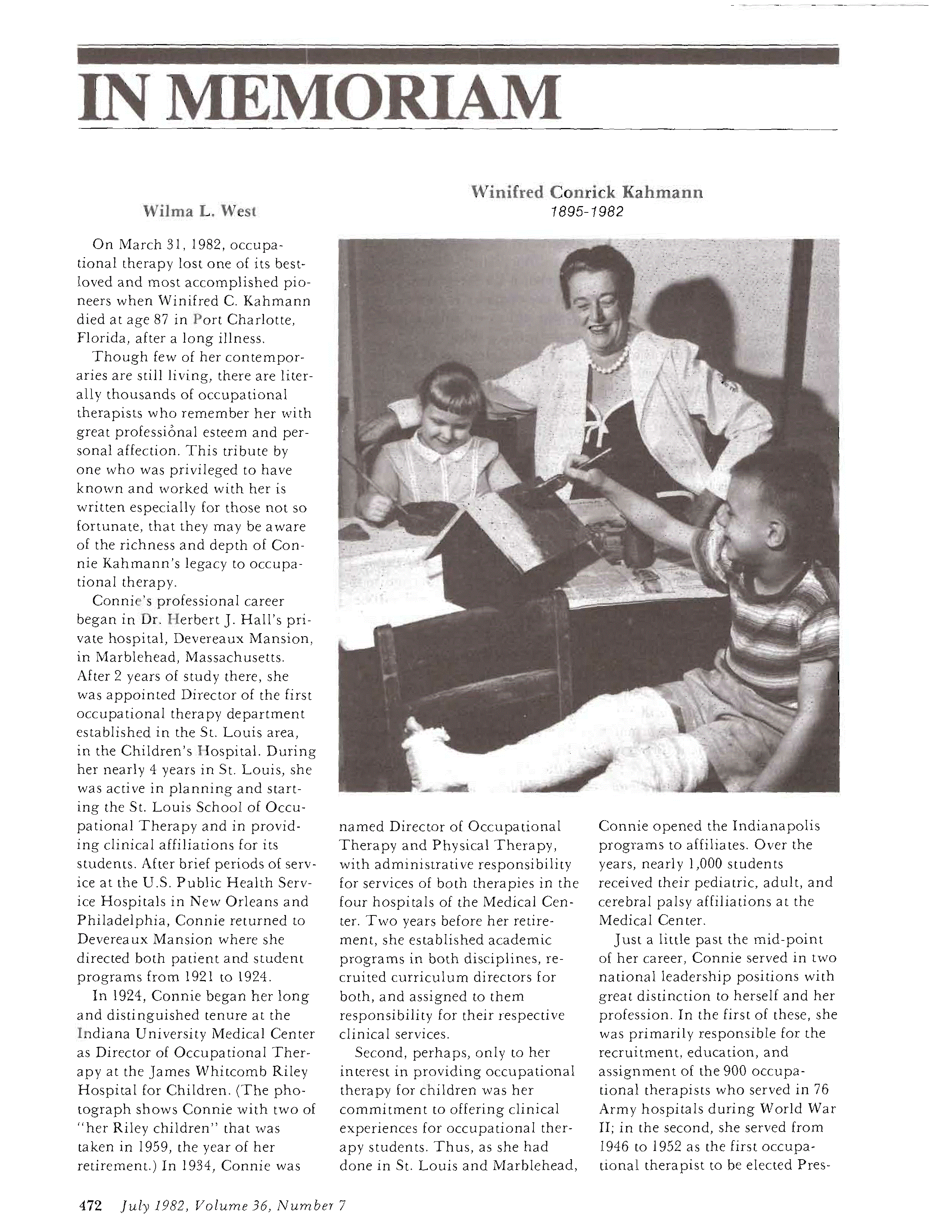 First page of Winifred Conrick Kahmann<subtitle>1895-1982</subtitle>