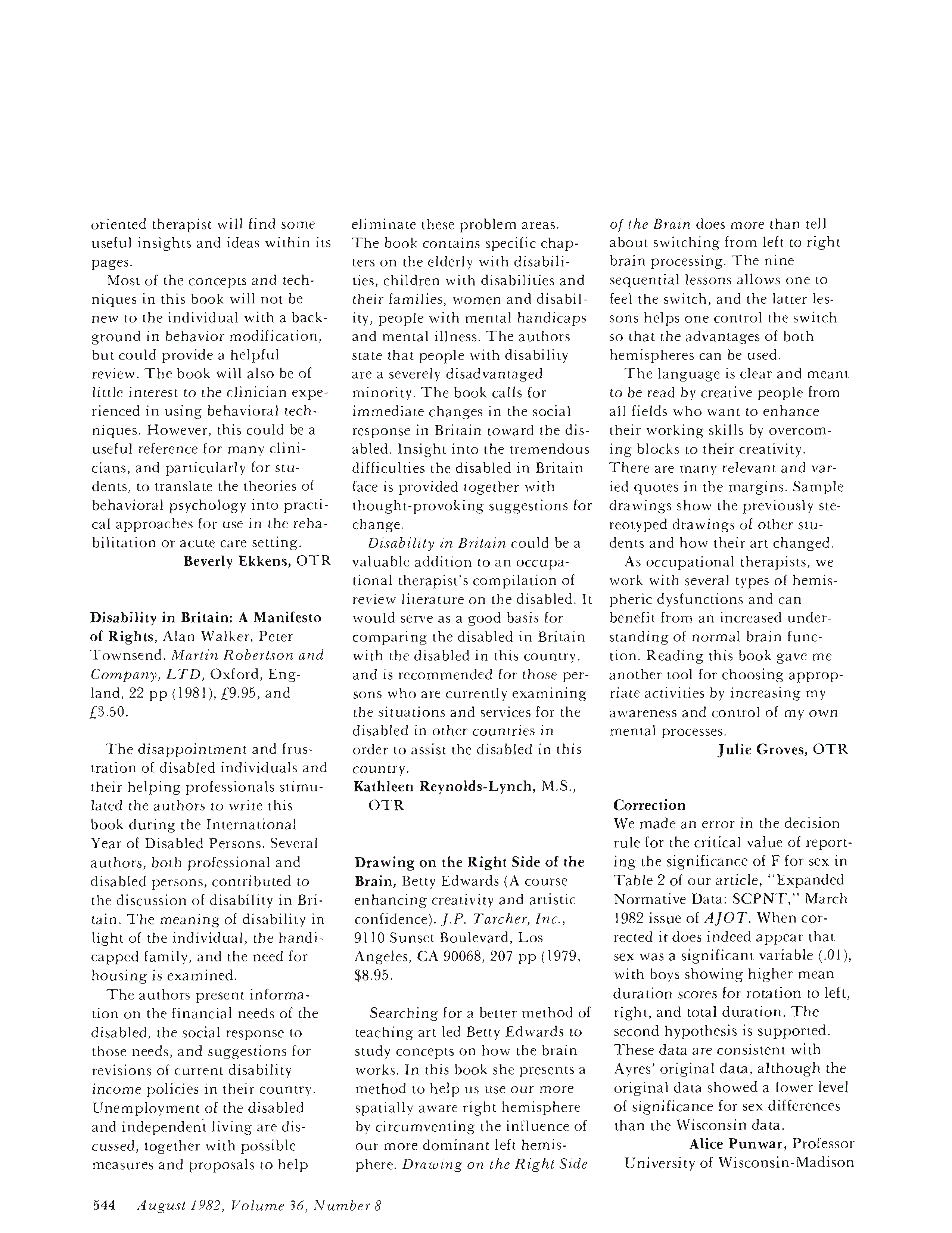 First page of Disability in Britain: A Manifesto of Rights