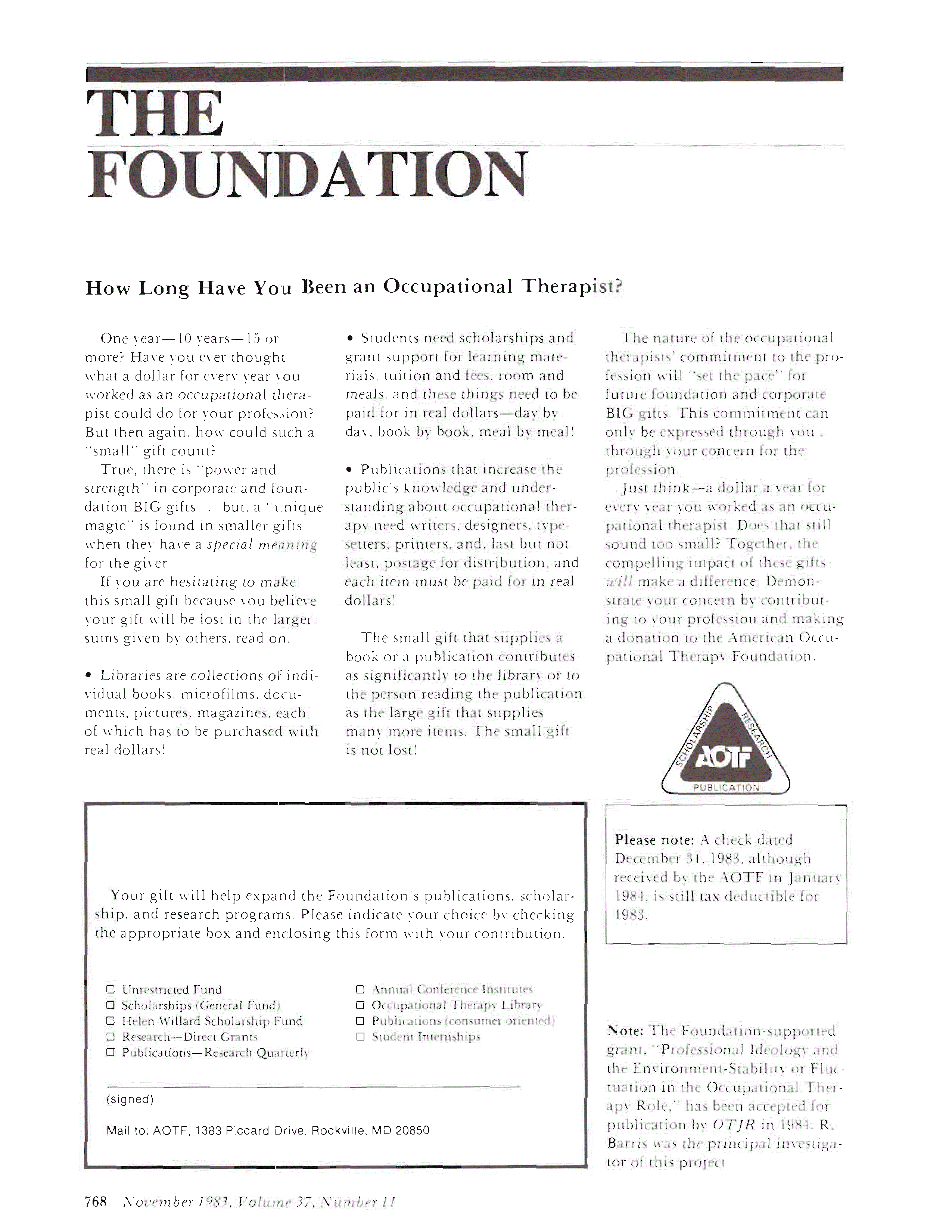 First page of How Long Have You Been an Occupational Therapist?