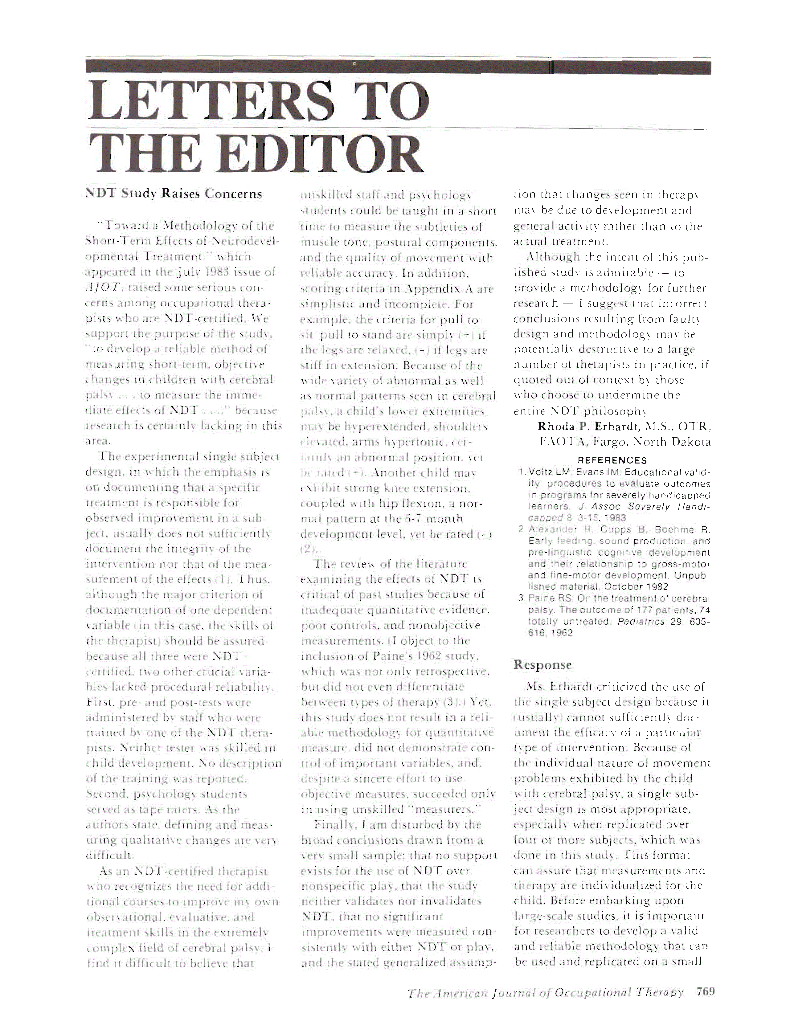 First page of NDT Study Raises Concerns