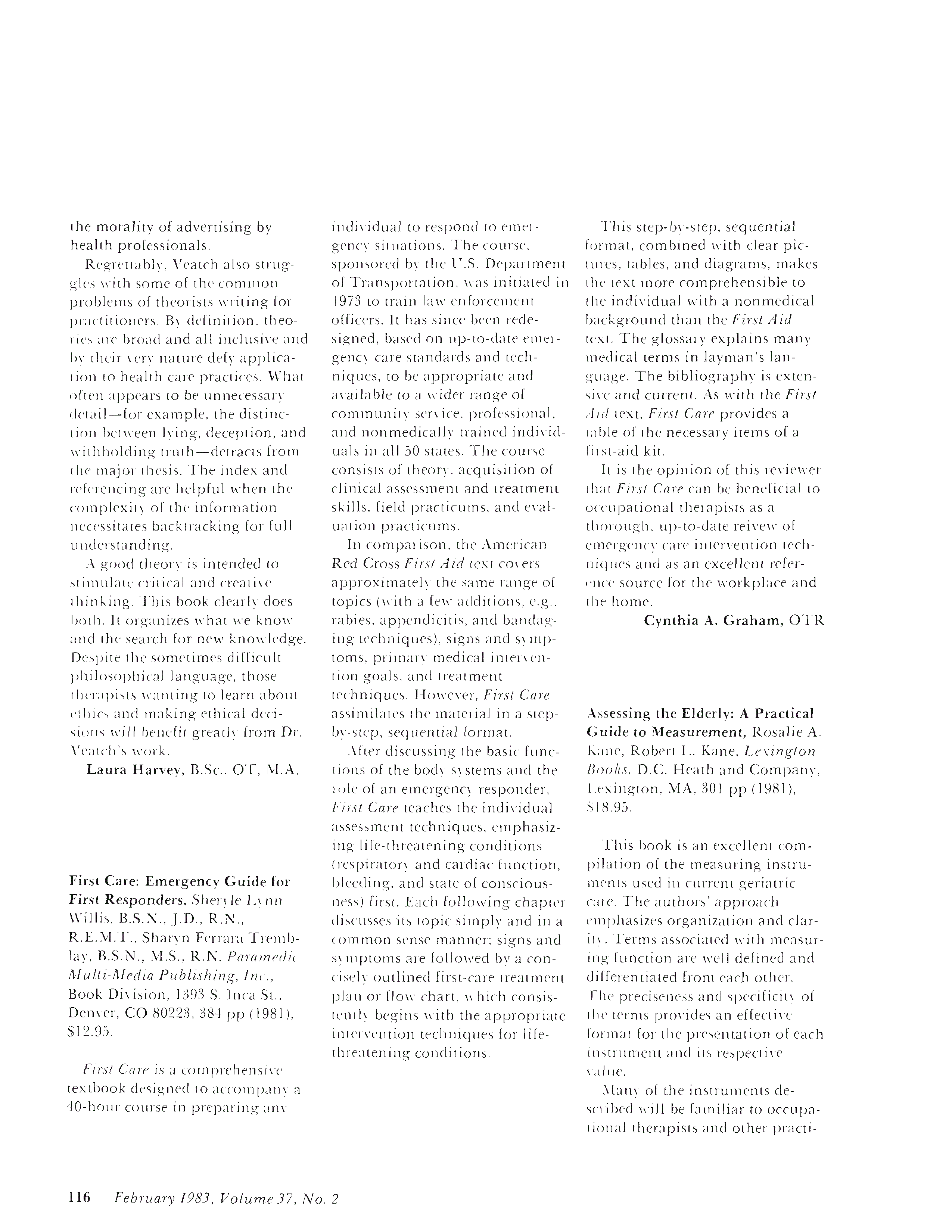 First page of First Care: Emergency Guide for First Responders