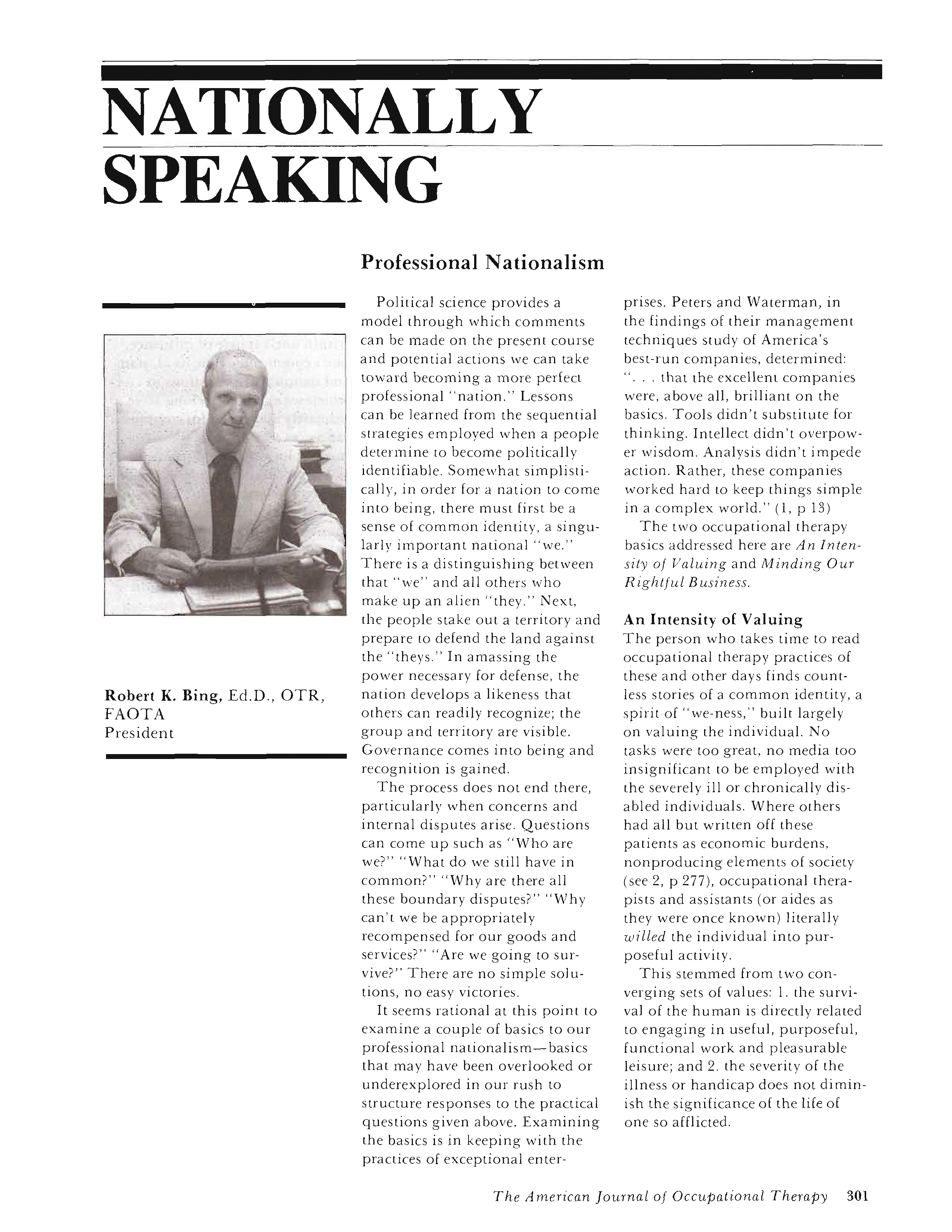 First page of Professional Nationalism