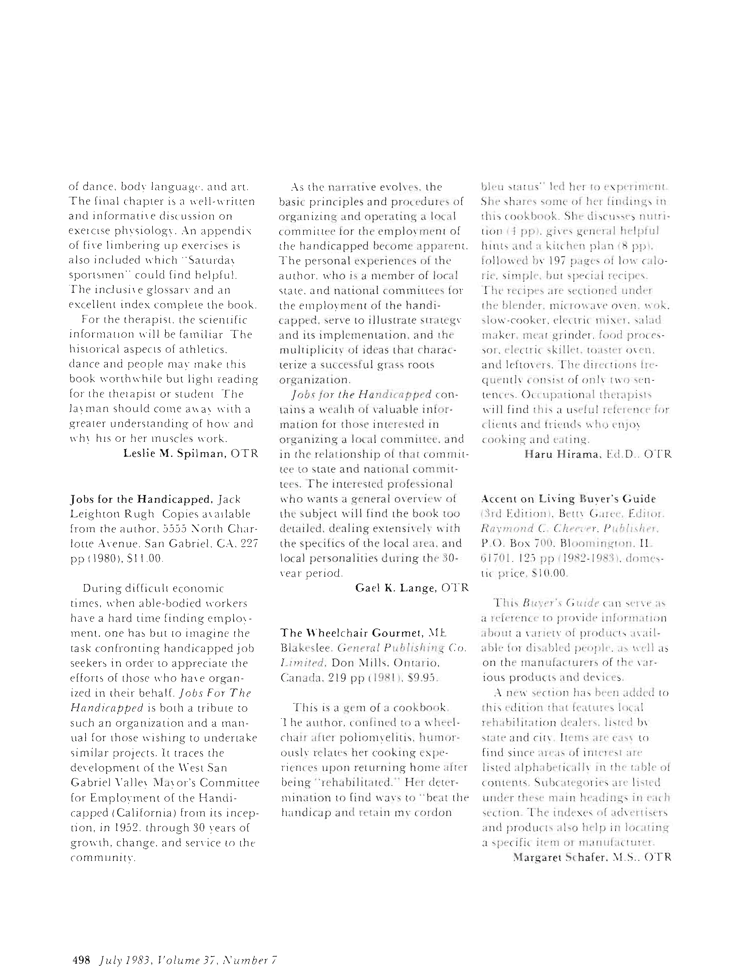 First page of The Wheelchair Gourmet
