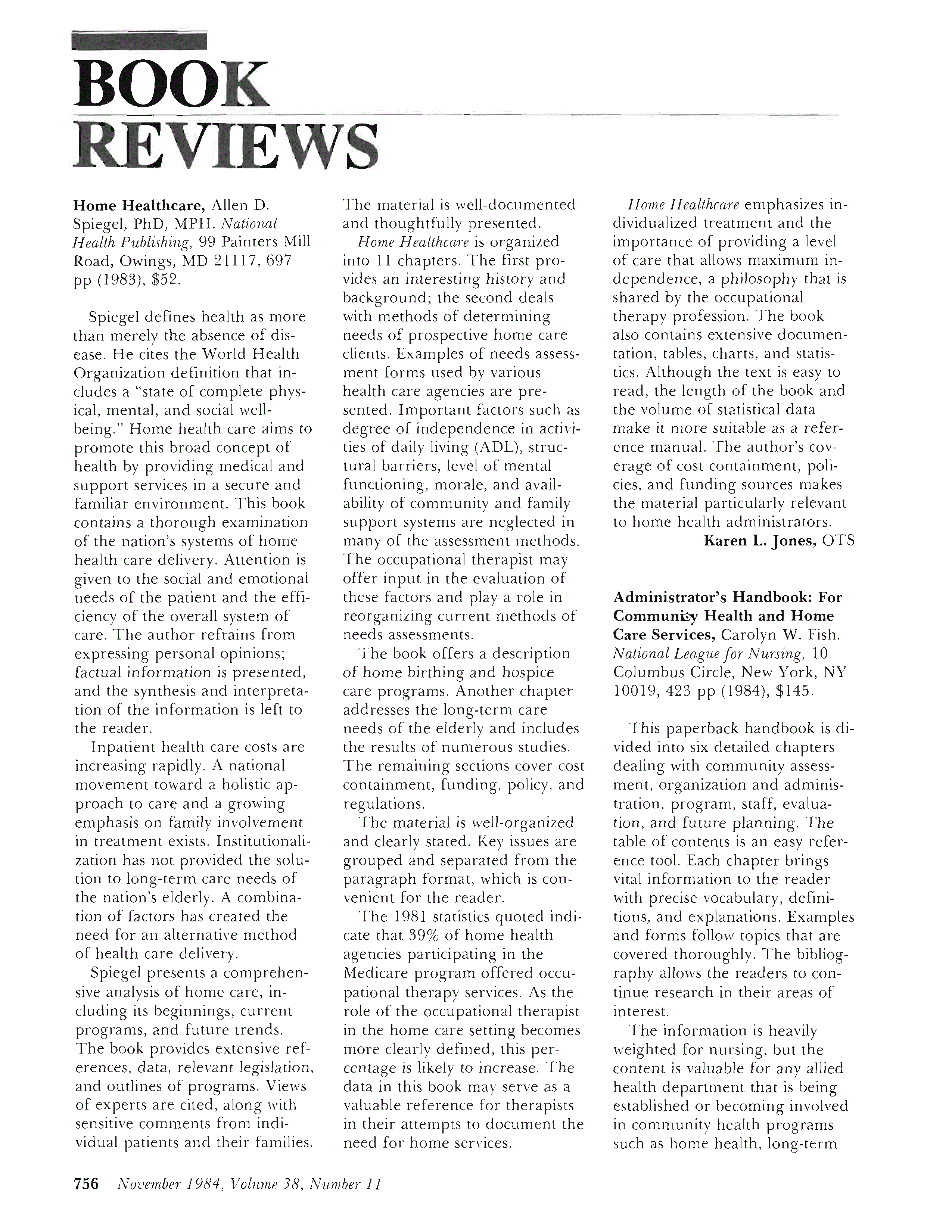 First page of Administrator’s Handbook: For Community Health and Home Care Services