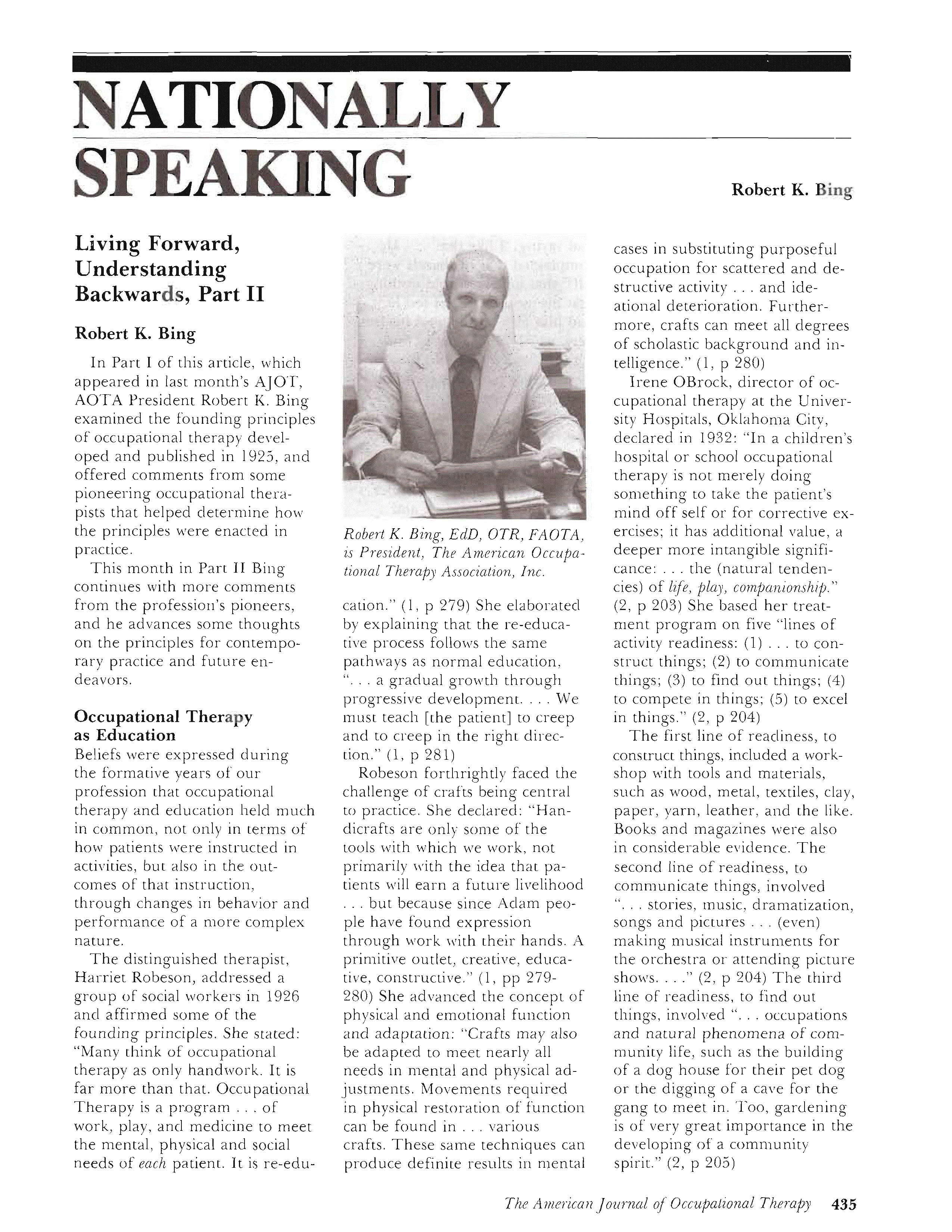 First page of Living Forward, Understanding Backwards, Part II