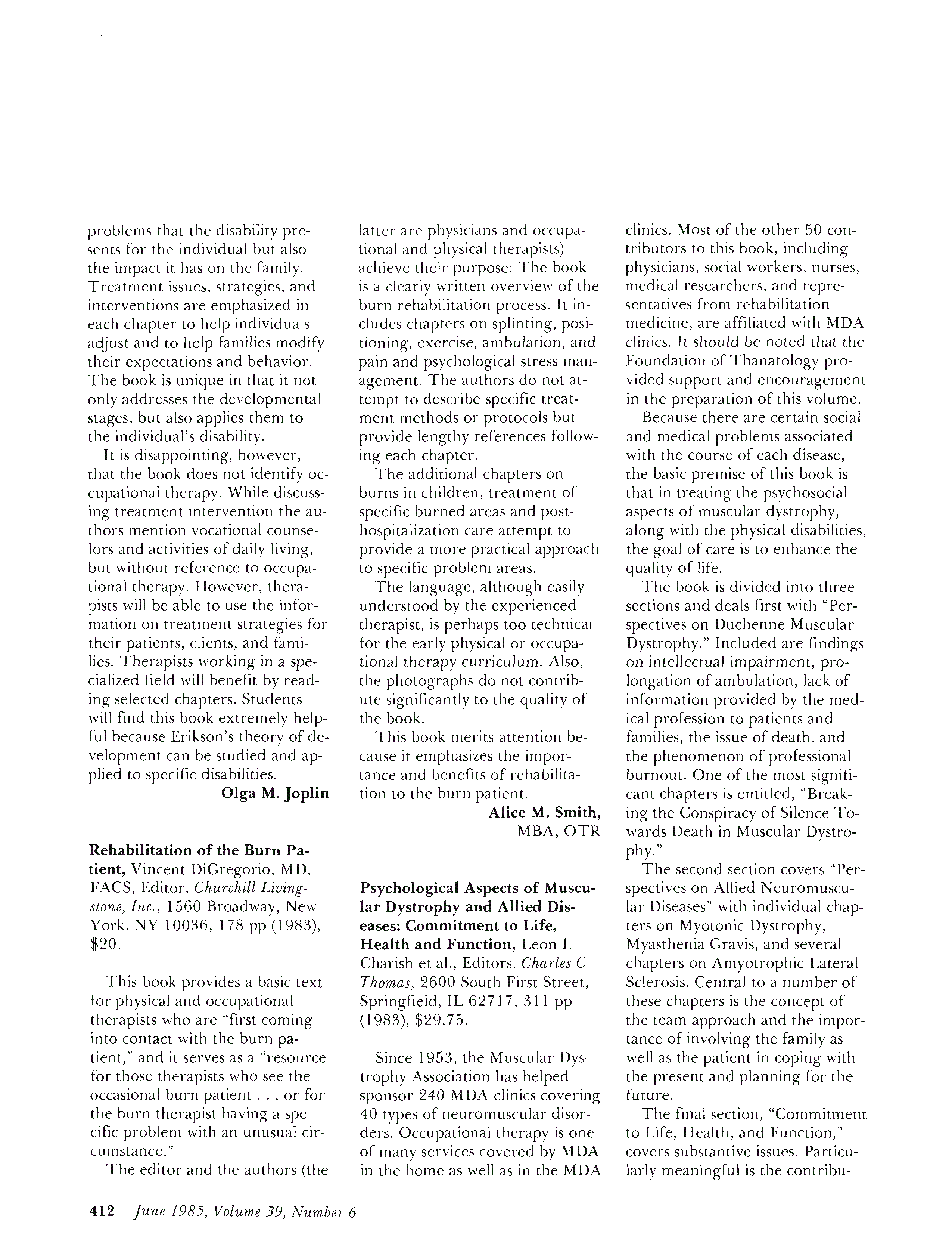 First page of Rehabilitation of the Burn Patient