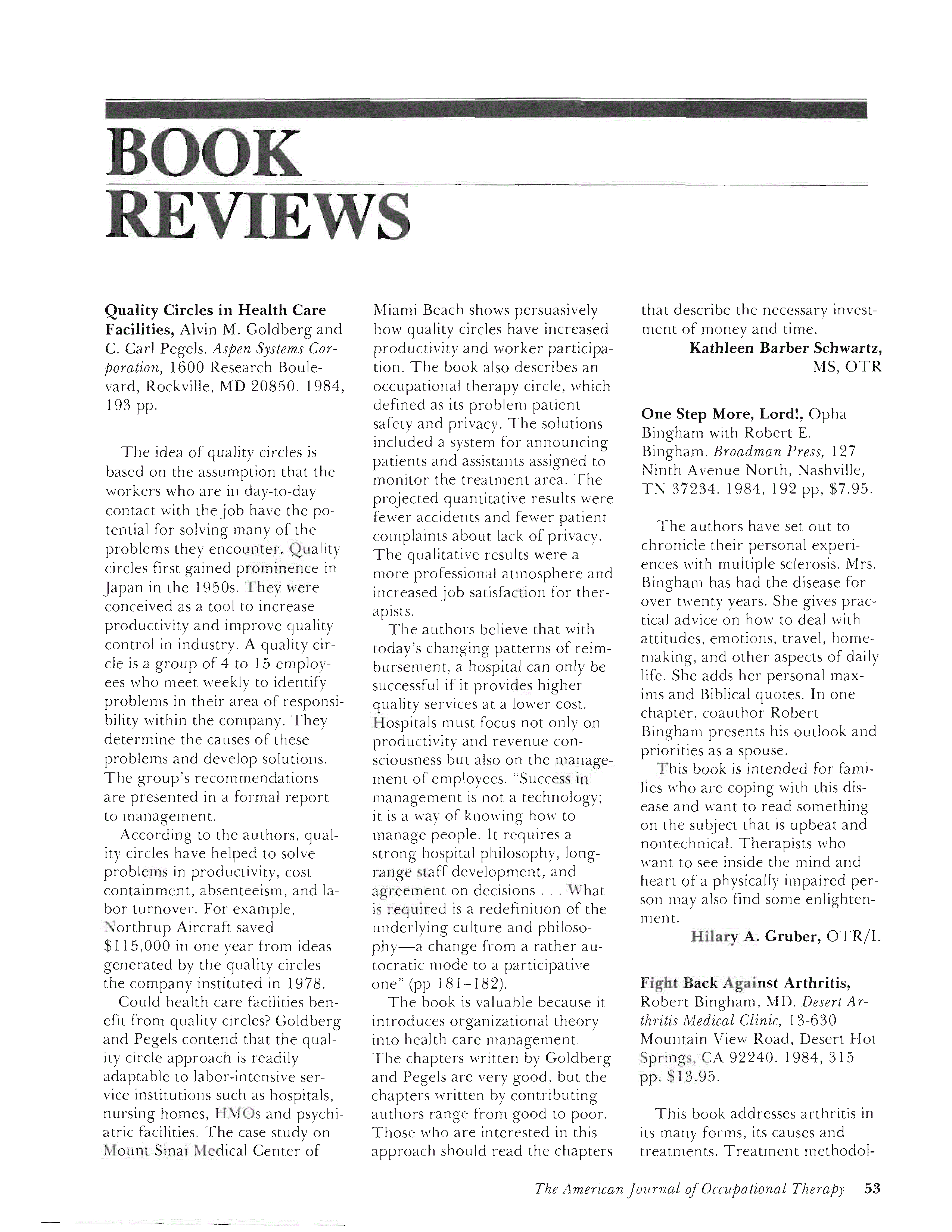 First page of Quality Circles in Health Care Facilities