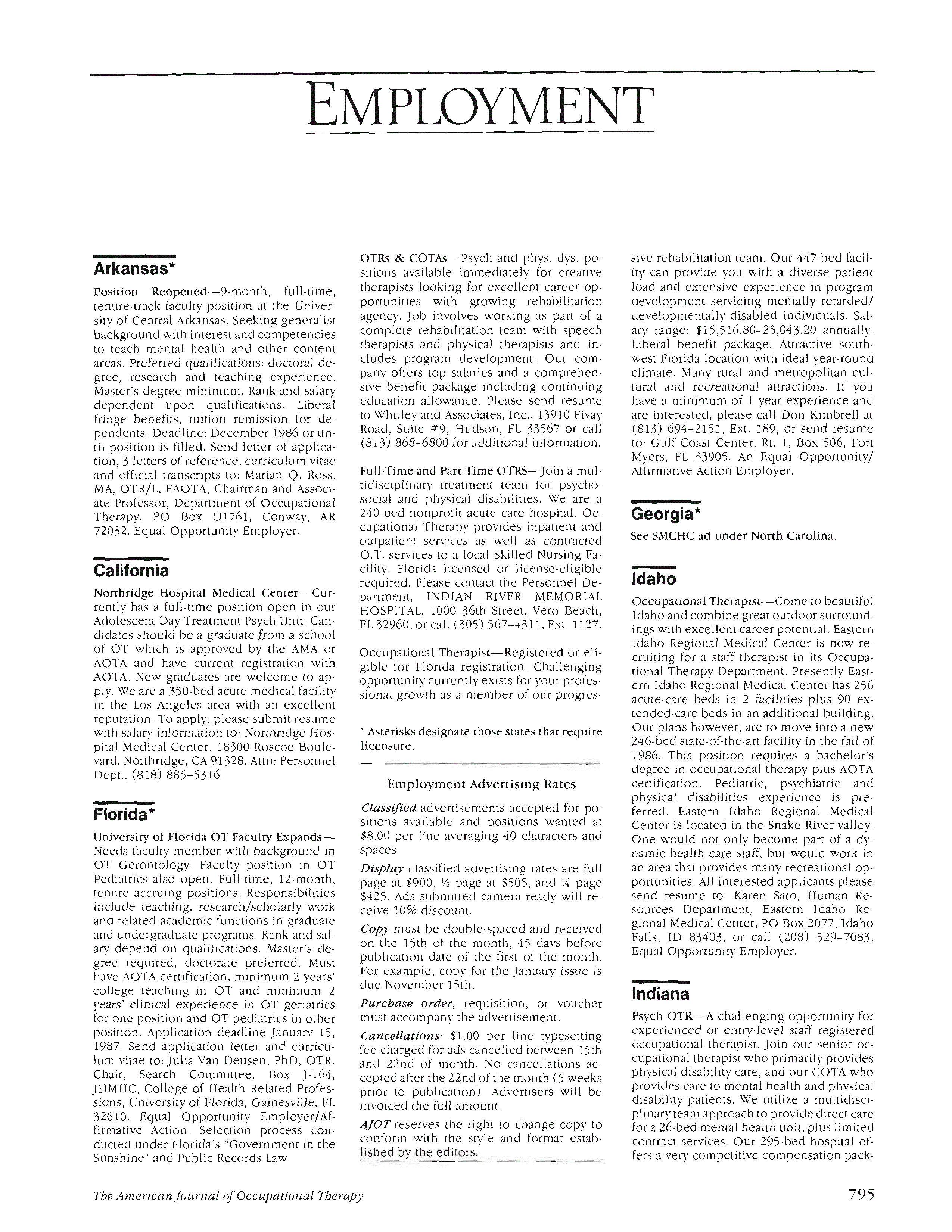 First page of Employment