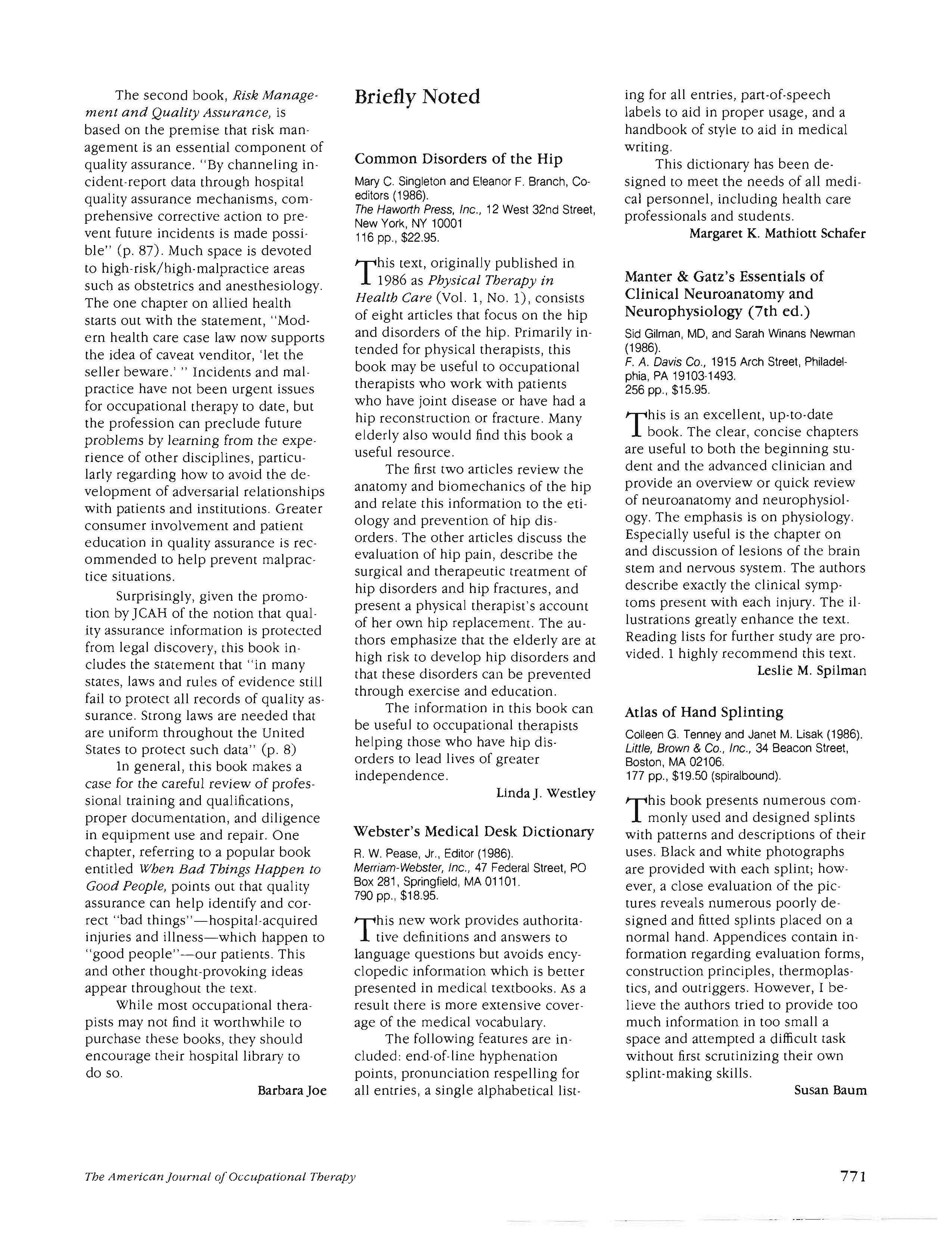First page of Briefly Noted