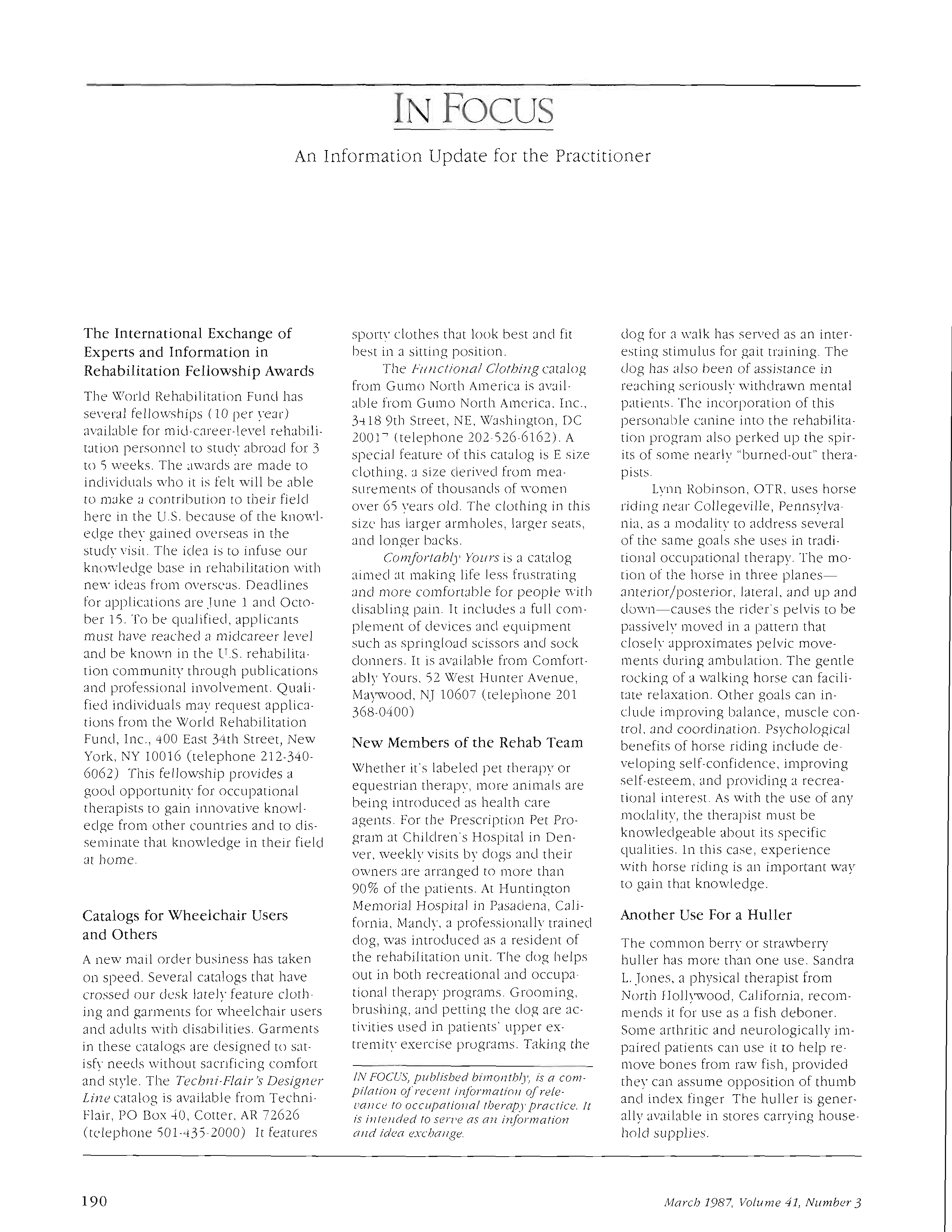 First page of In Focus