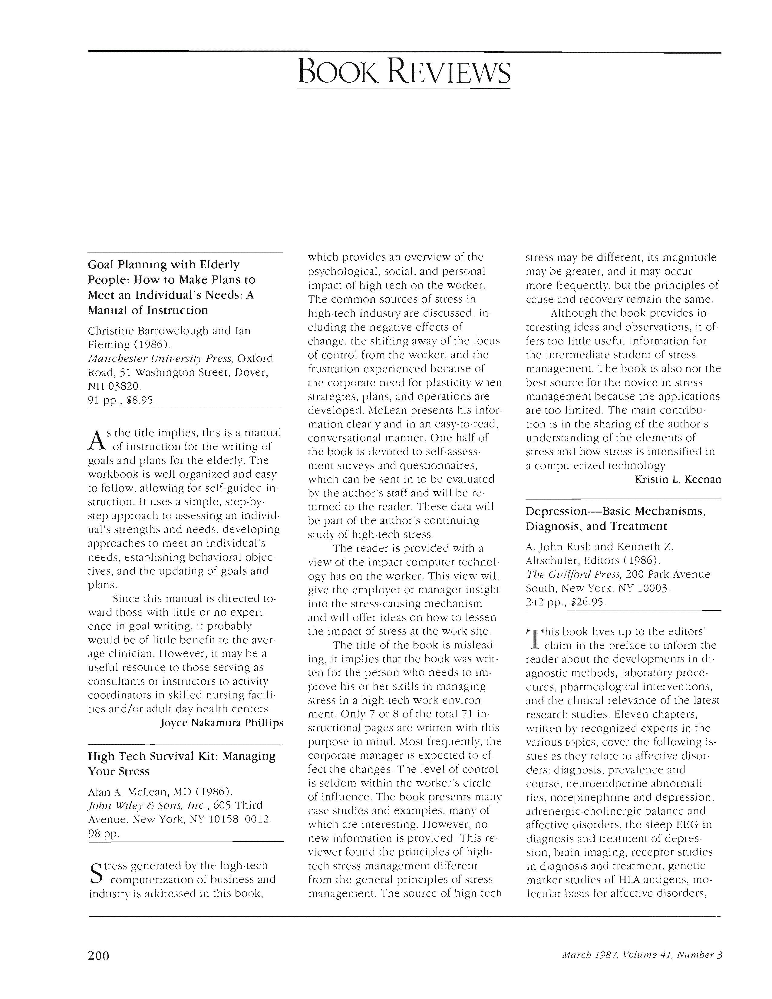 First page of Goal Planning with Elderly People: How to Make Plans to Meet an Individual’s Needs: A Manual of Instruction