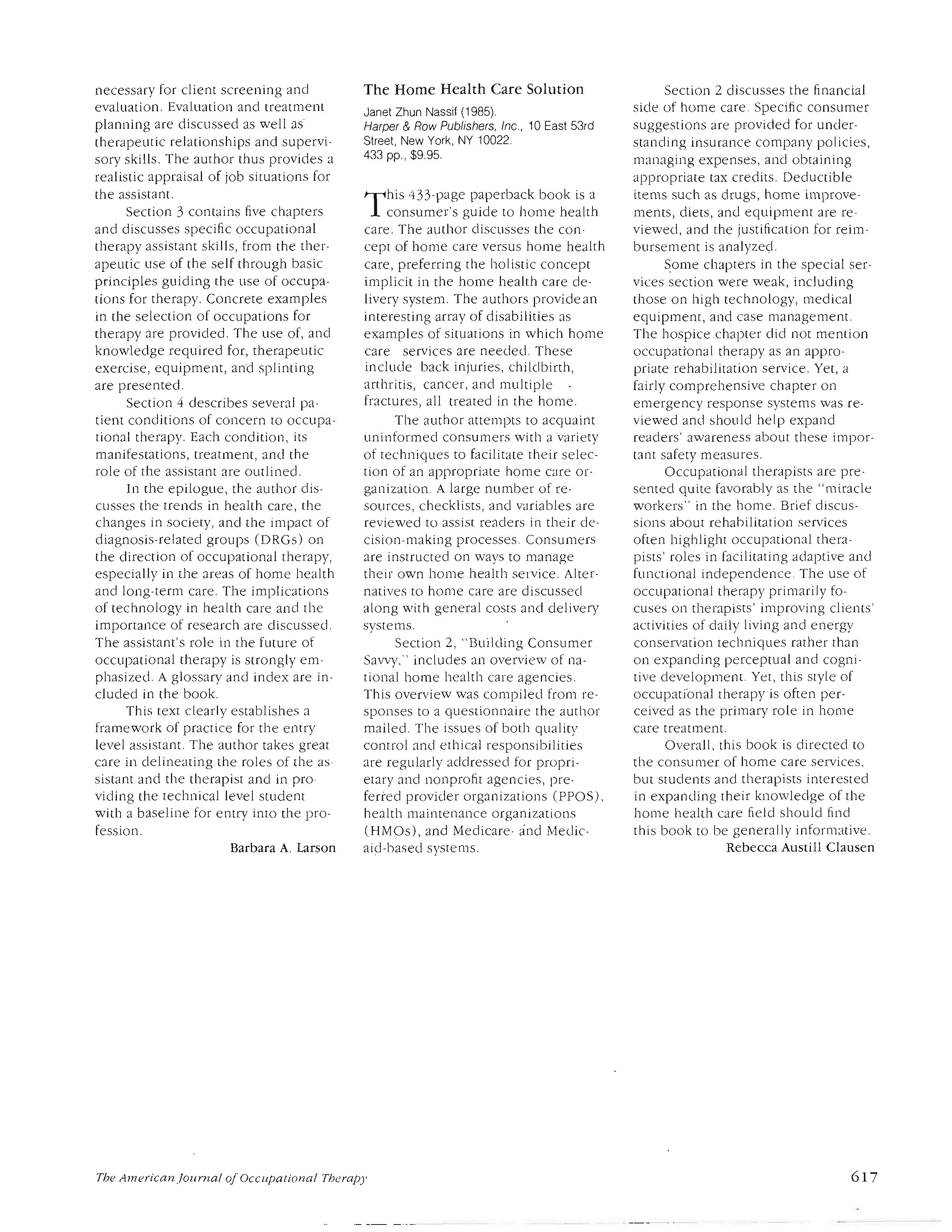First page of The Home Health Care Solution