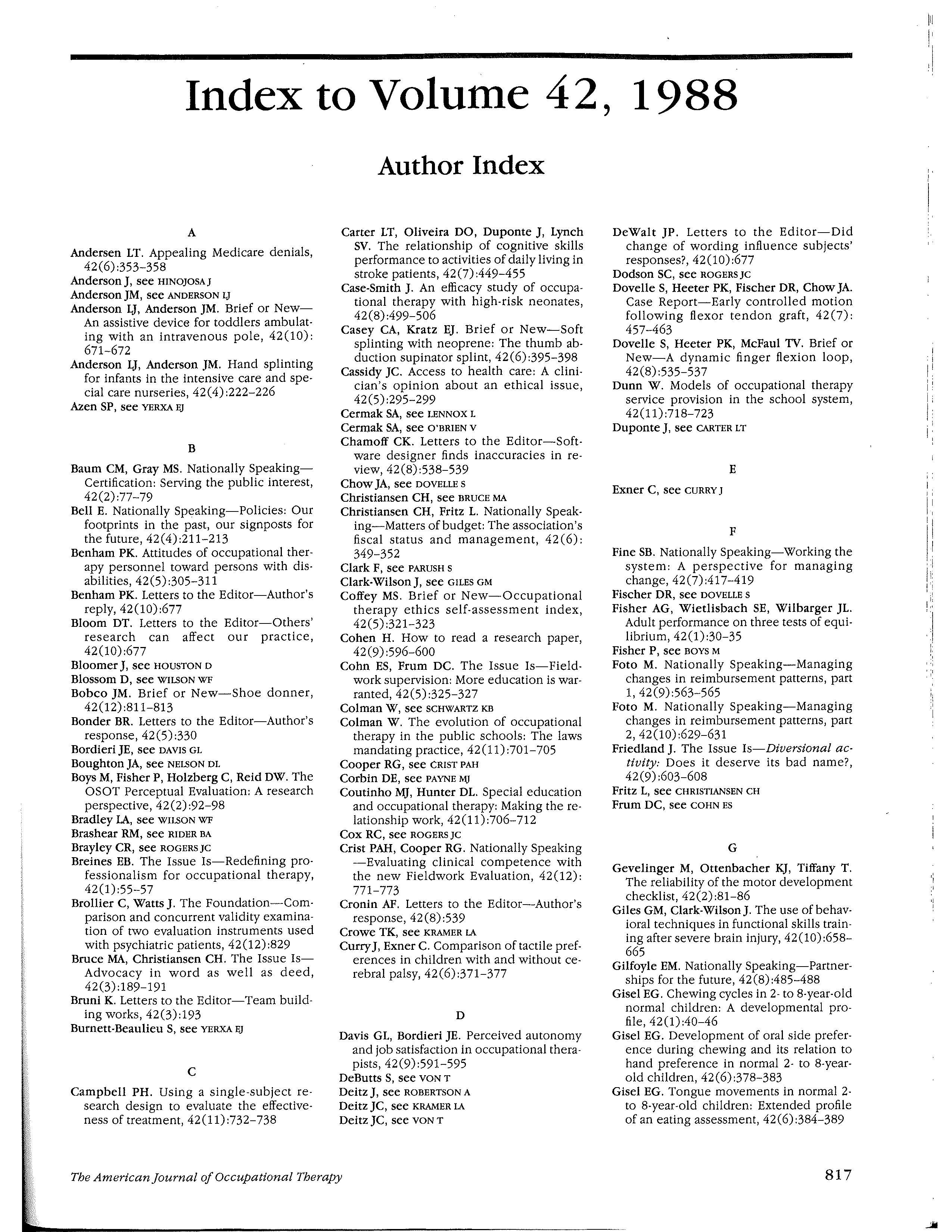 First page of Author Index