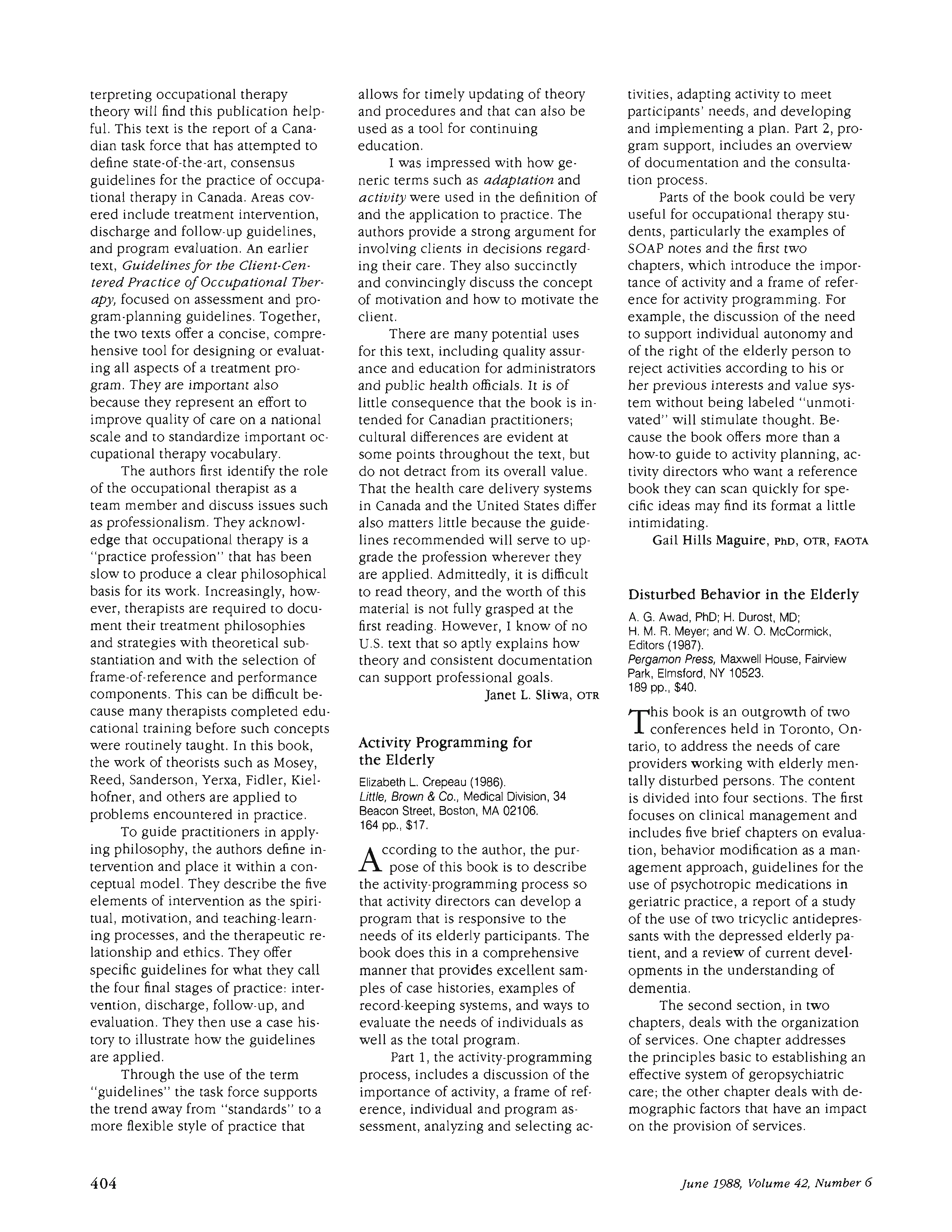 First page of Disturbed Behavior in the Elderly