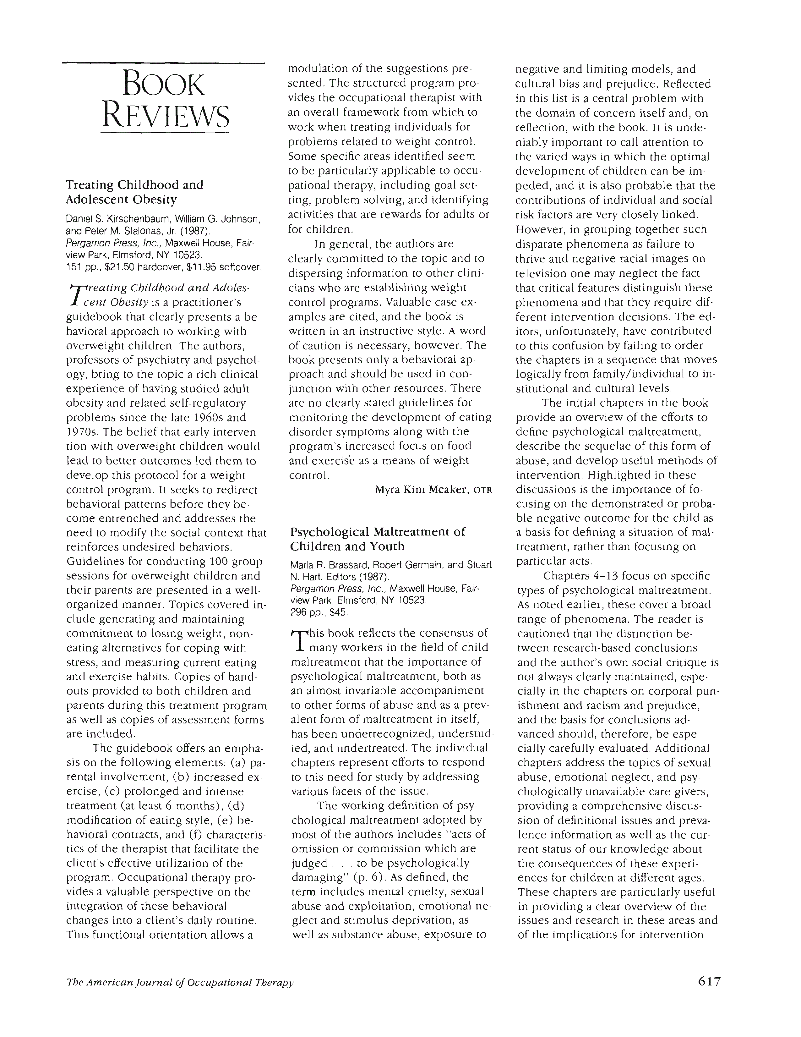First page of Psychological Maltreatment of Children and Youth