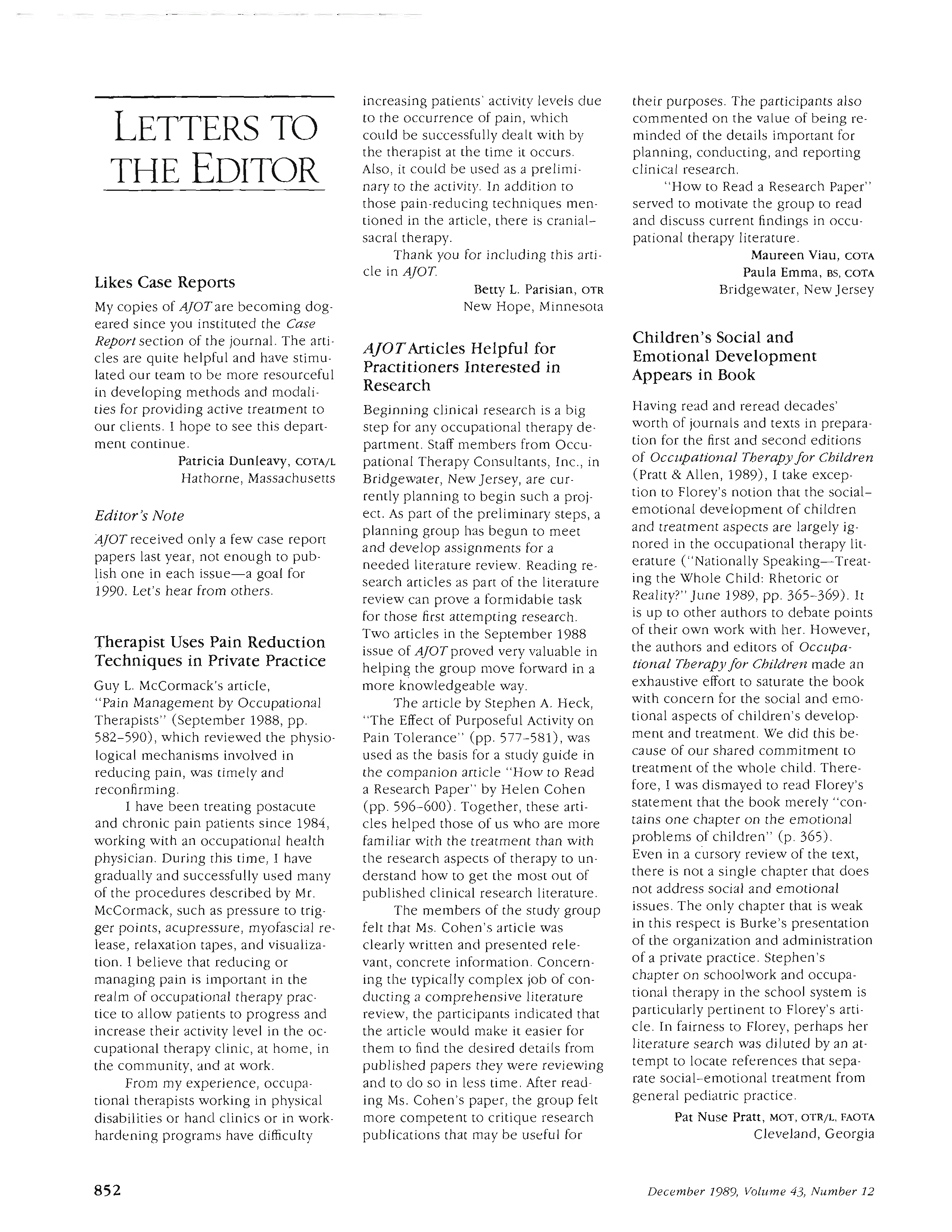 First page of Children’s Social and Emotional Development Appears in Book
