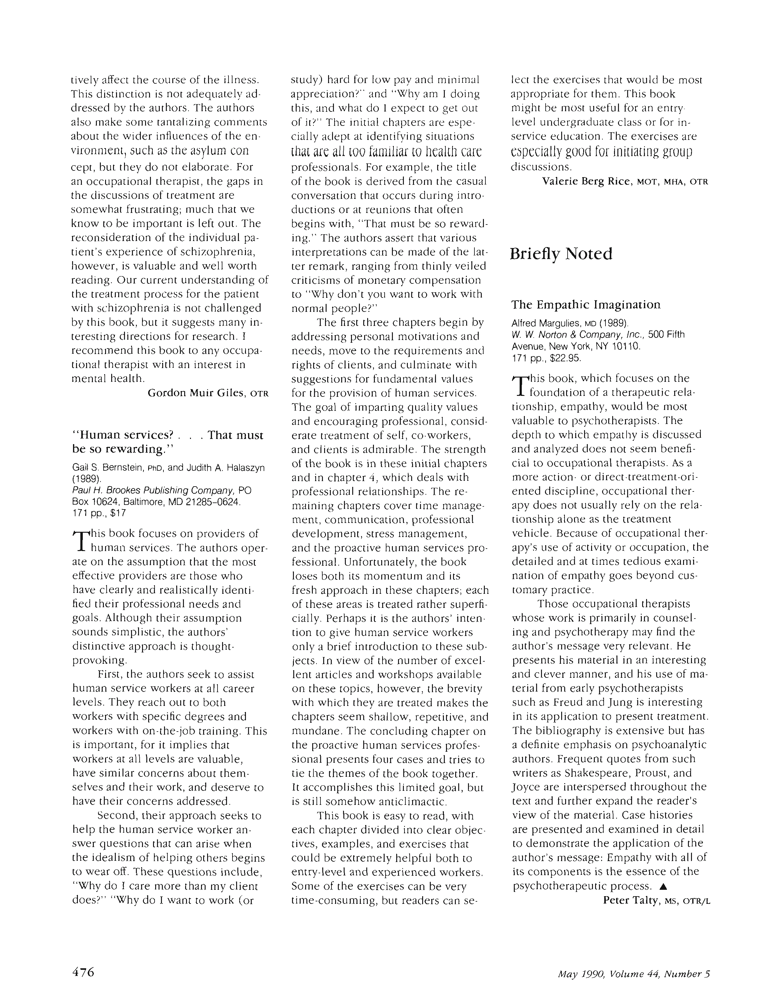 First page of “Human services? . . . That must be so rewarding.”