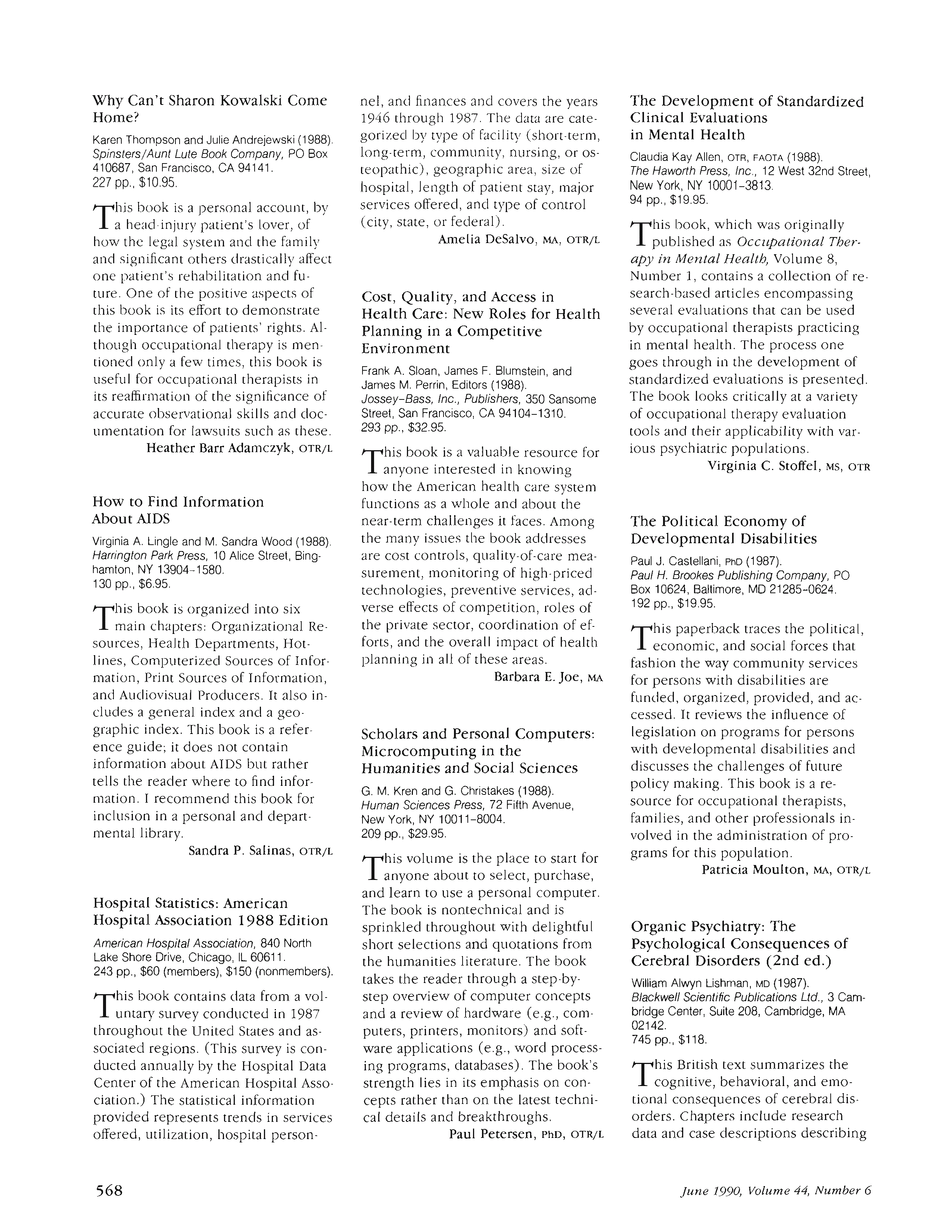 First page of Hospital Statistics: American Hospital Association 1988 Edition