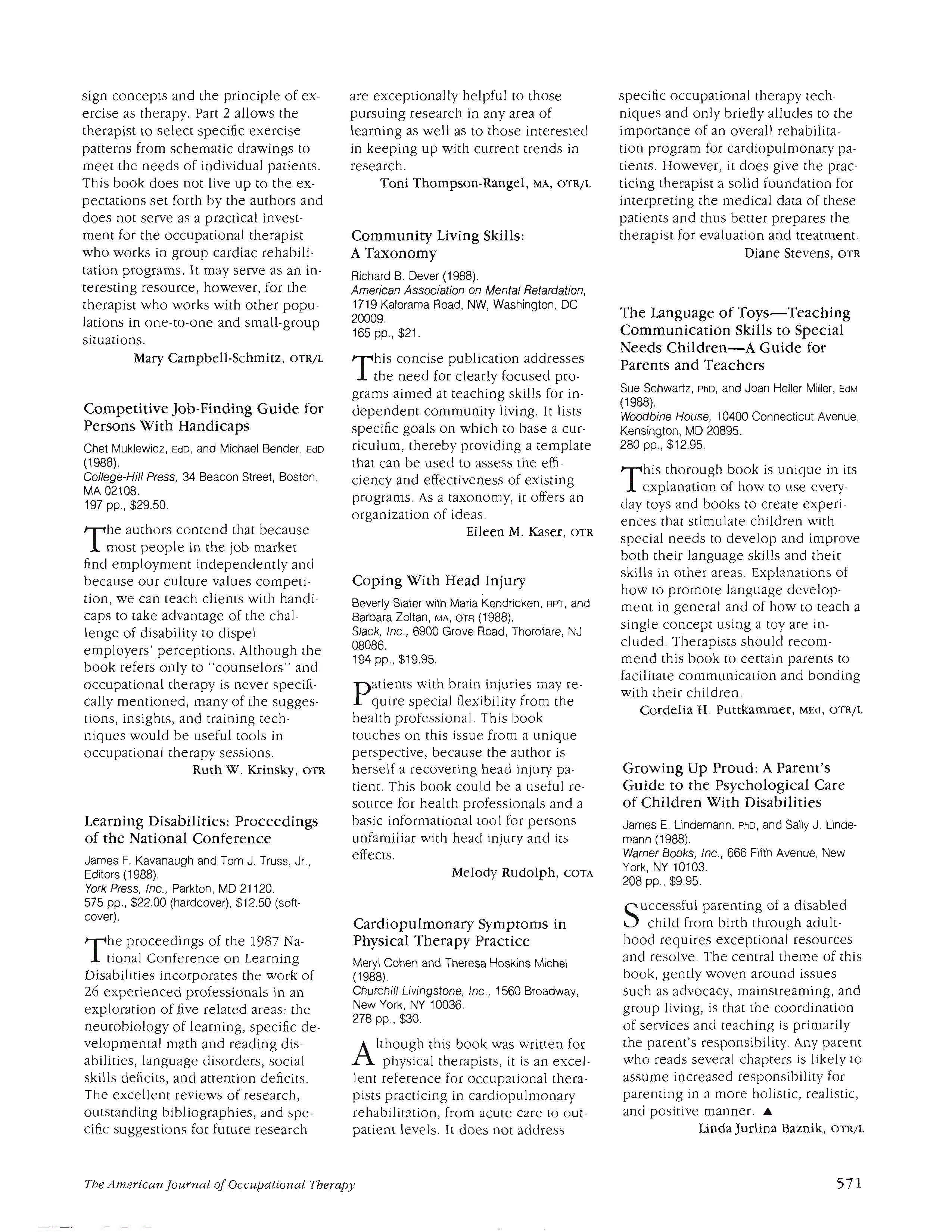 First page of Growing Up Proud: A Parent’s Guide to the Psychological Care of Children With Disabilities