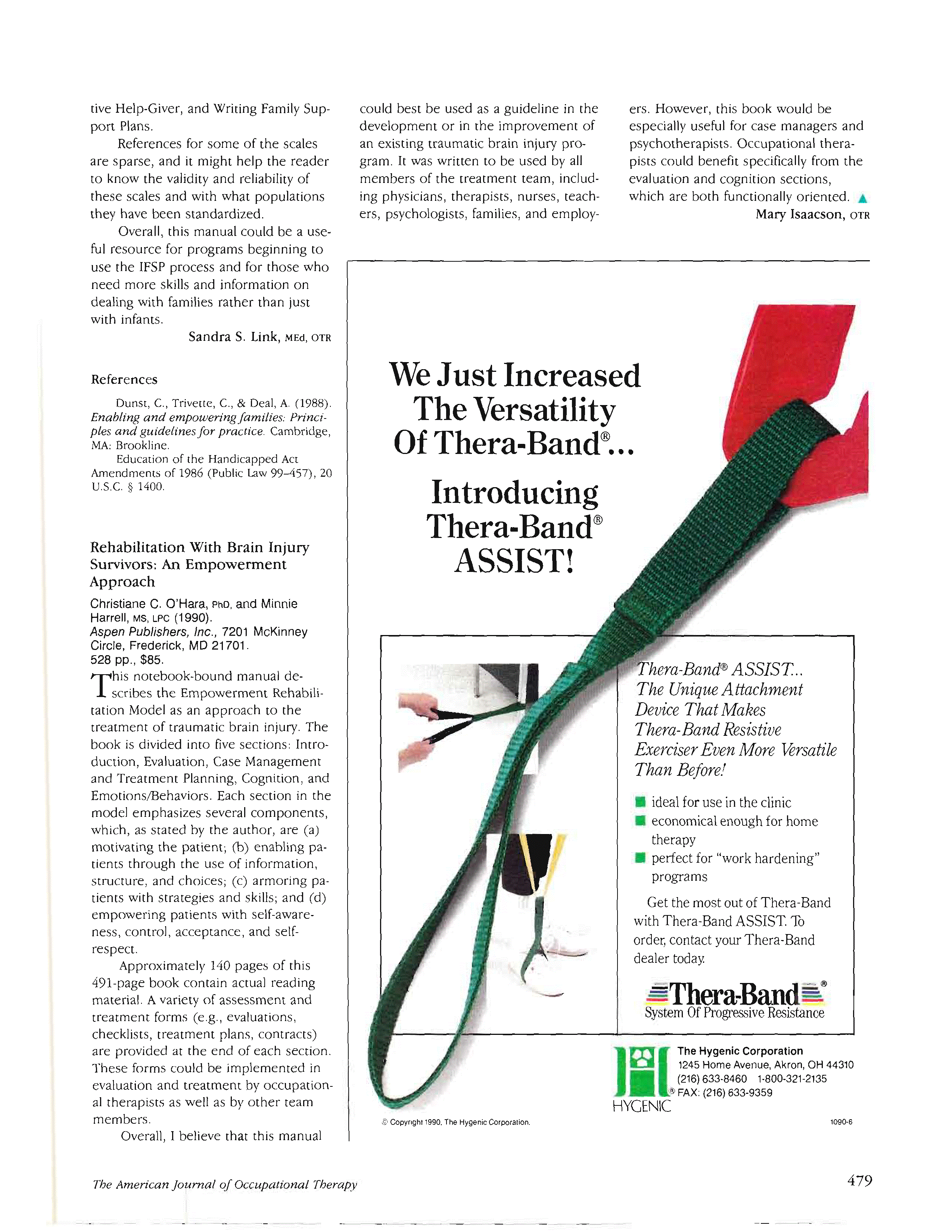 First page of Rehabilitation With Brain Injury Survivors: An Empowerment Approach