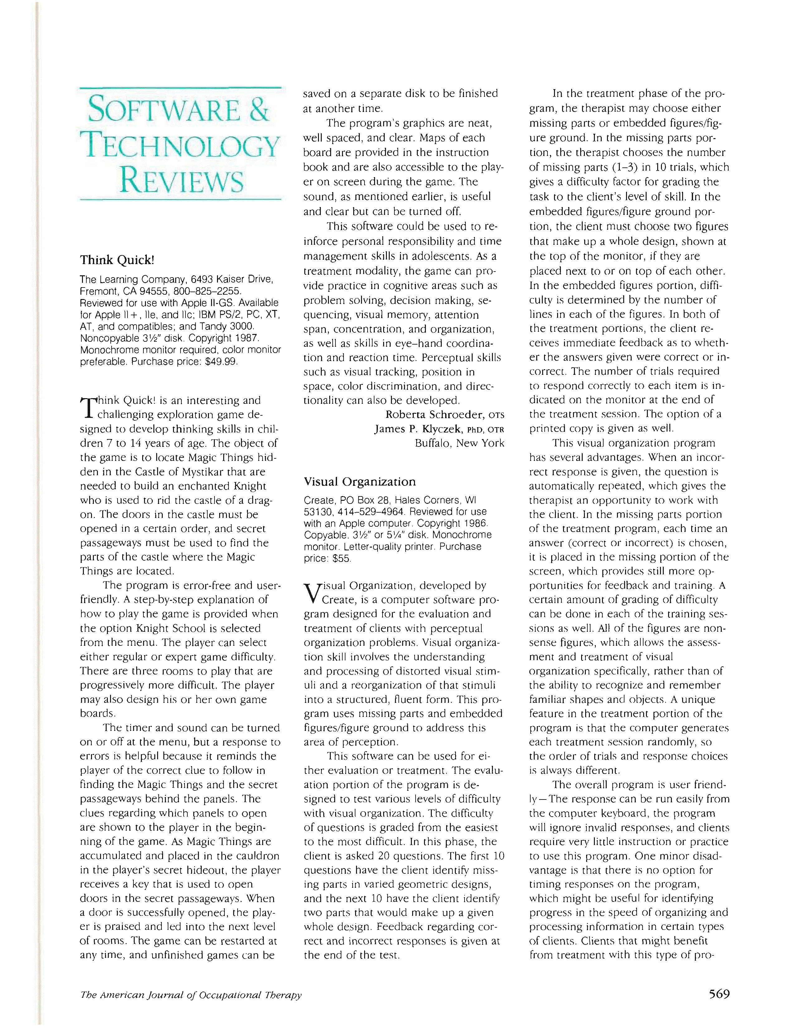 First page of Think Quick!