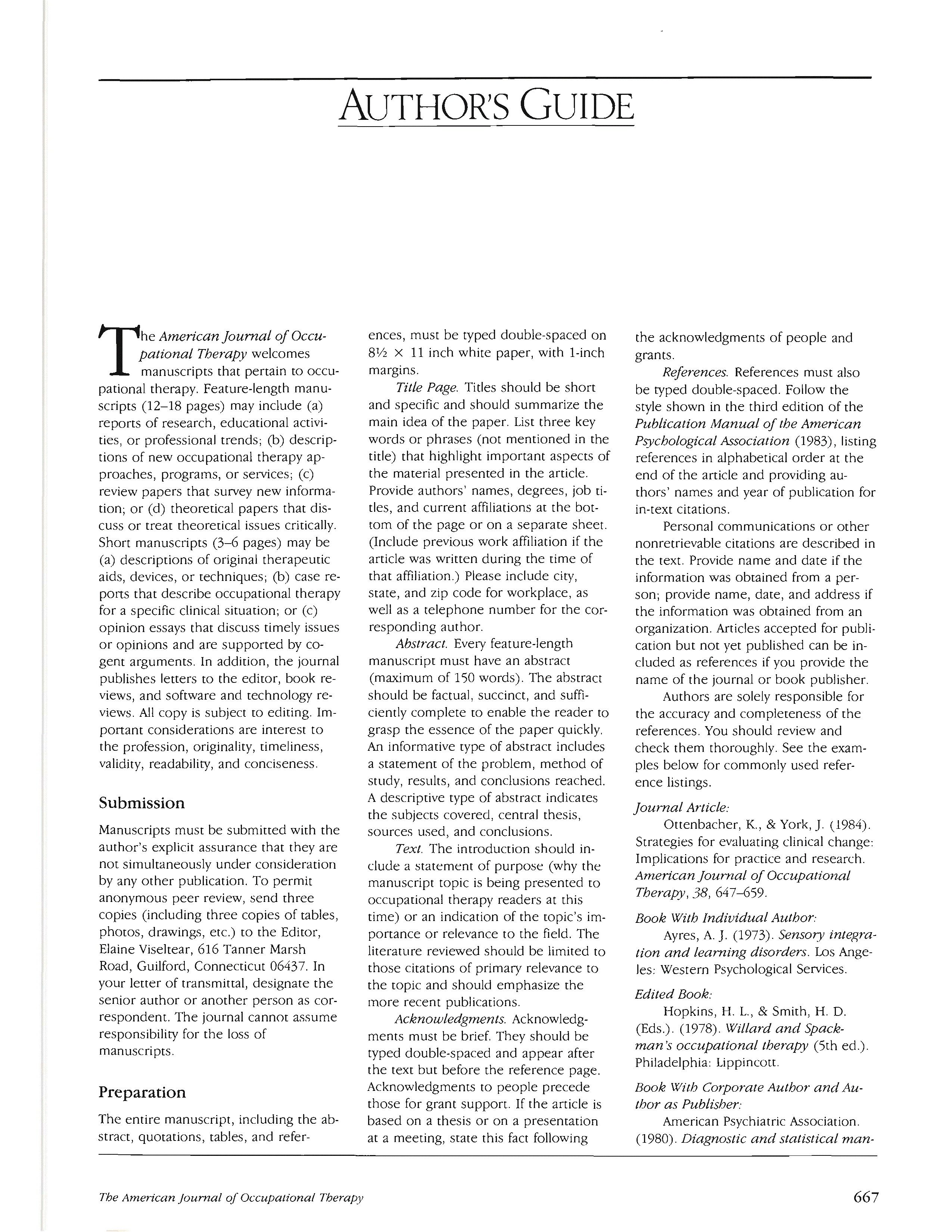 First page of Author’s Guide