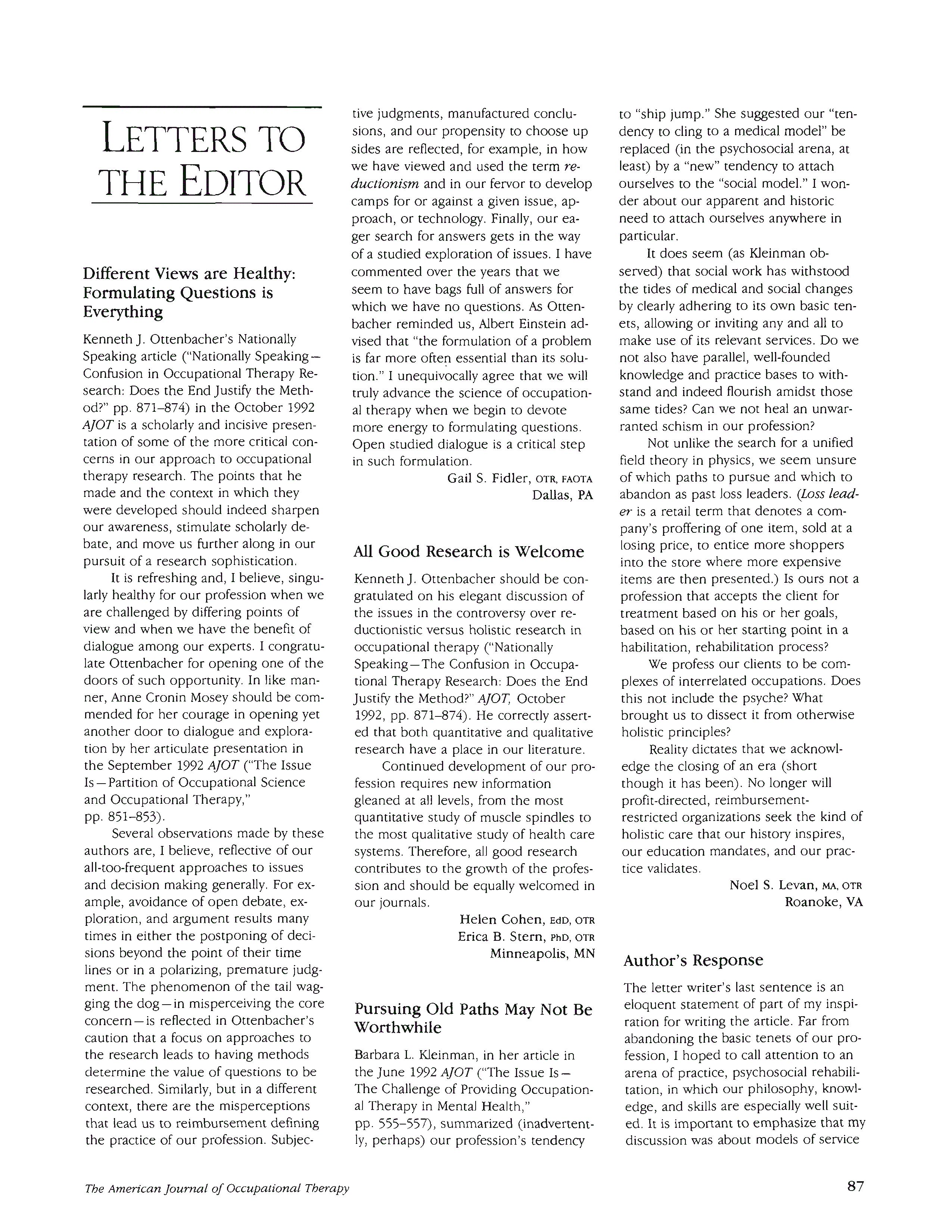 First page of All Good Research is Welcome