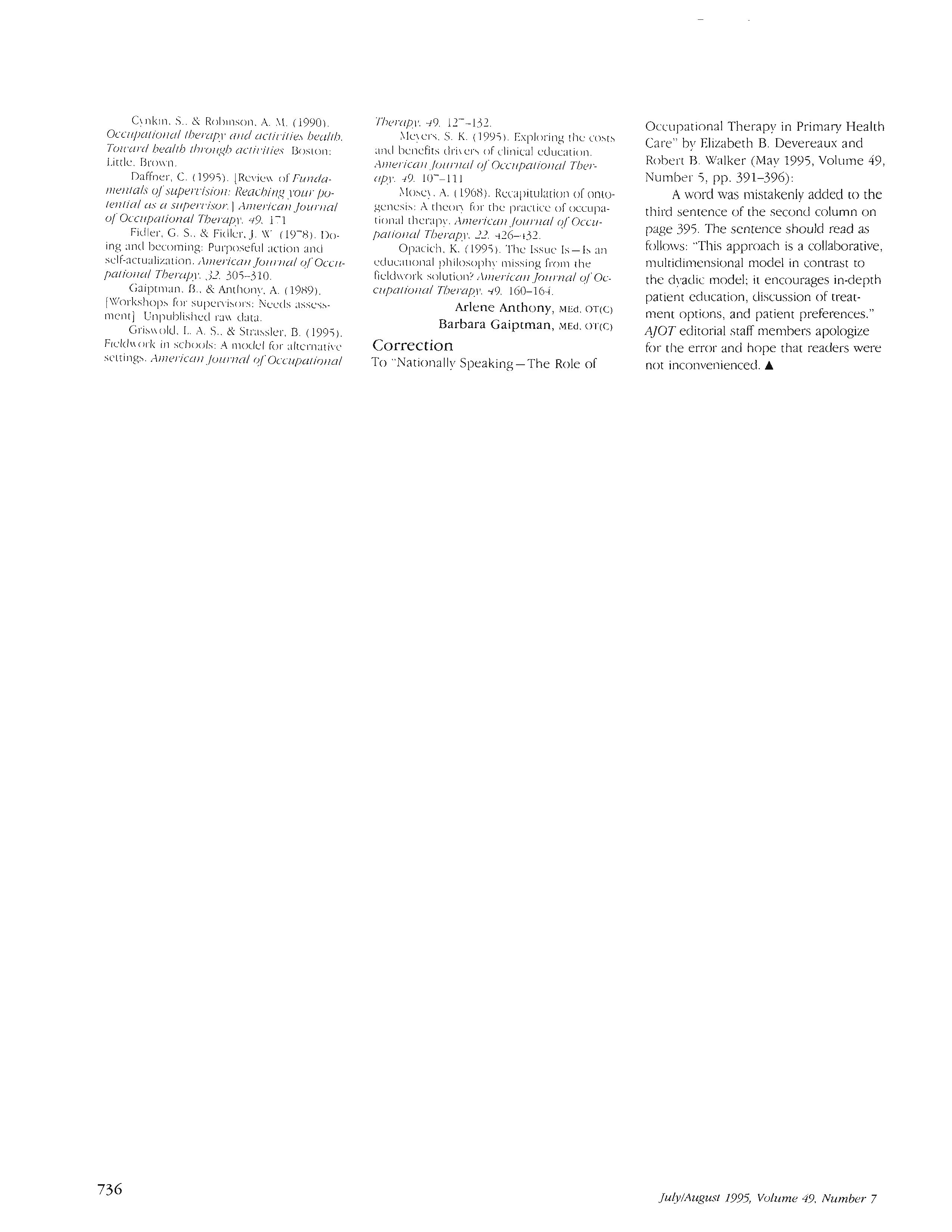 First page of Correction