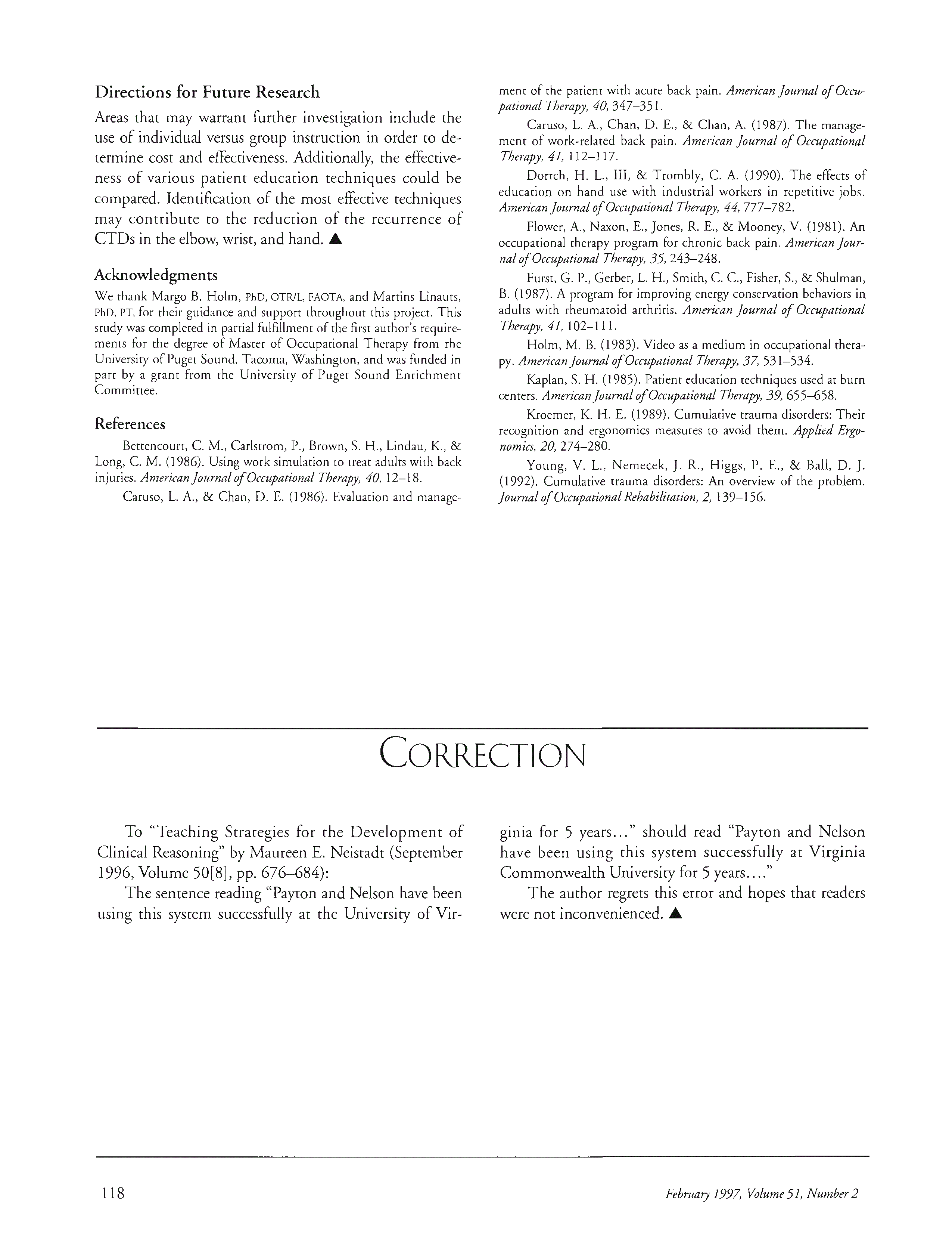 First page of CORRECTION