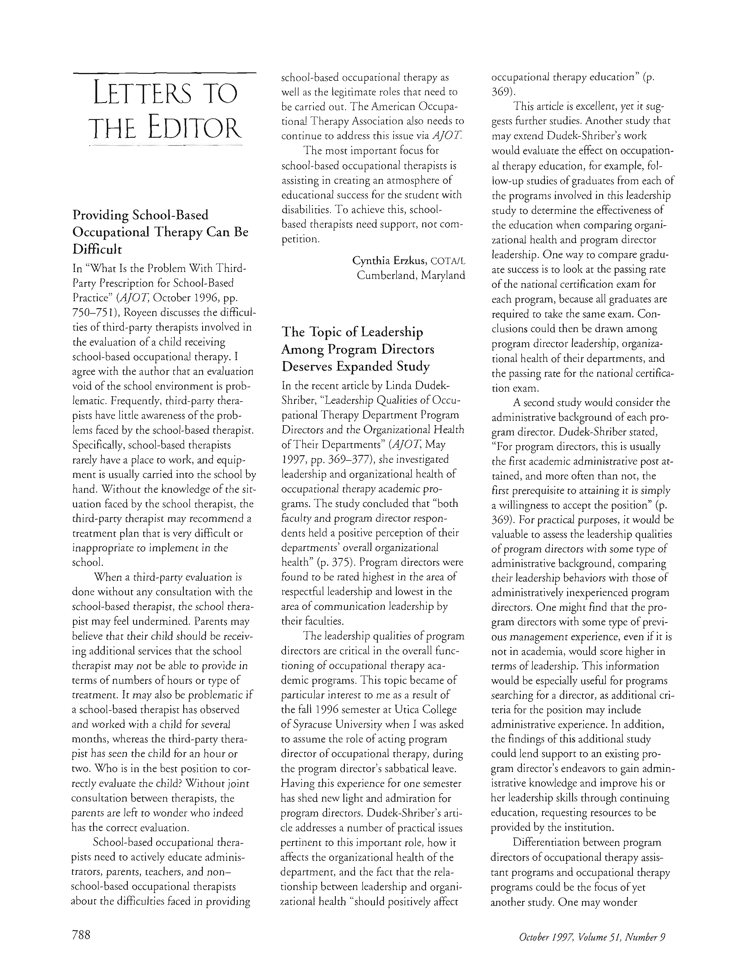 First page of Providing School-Based Occupational Therapy Can Be Difficult
