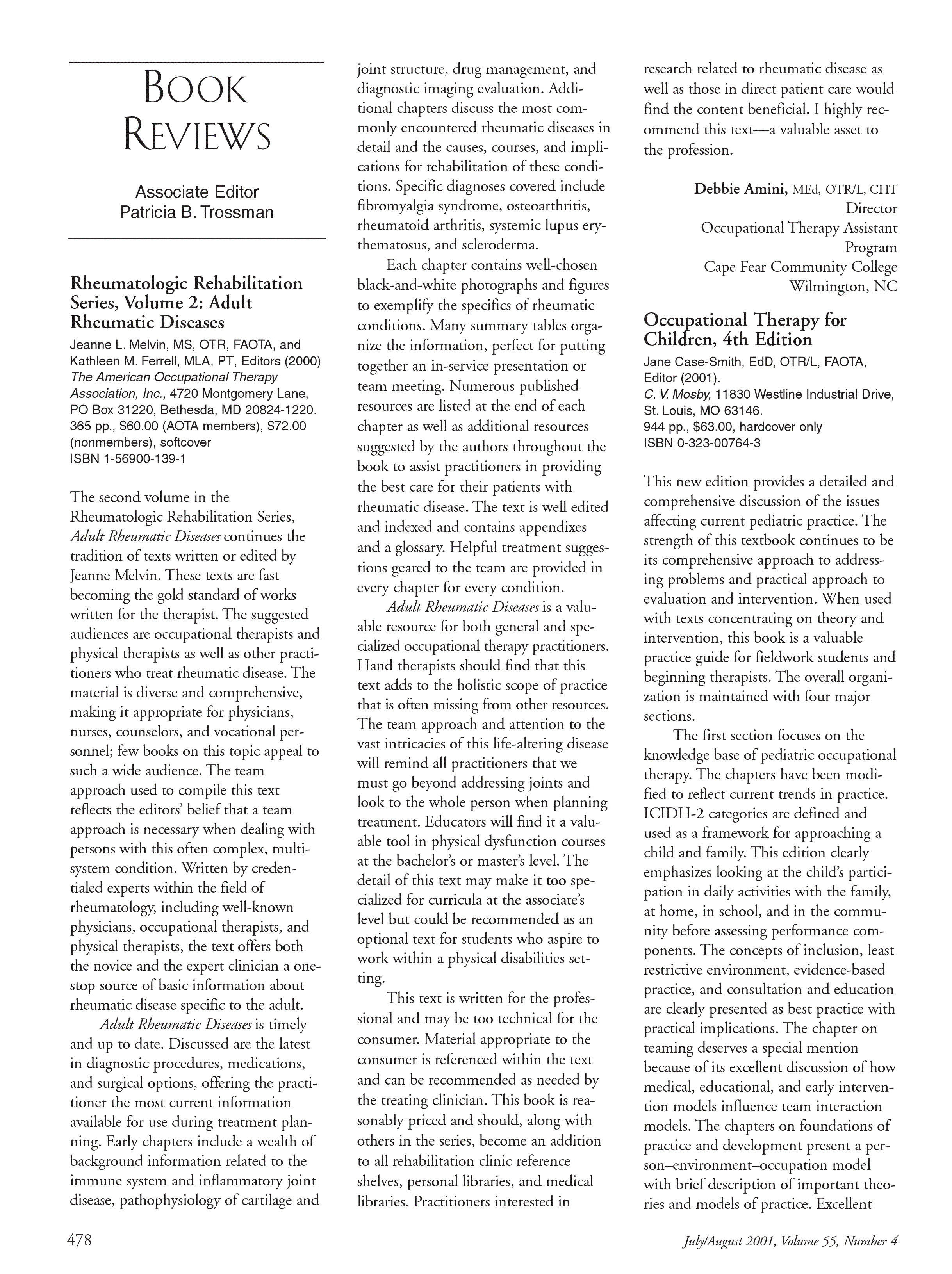 First page of Rheumatologic Rehabilitation Series, Volume 2: Adult Rheumatic Diseases