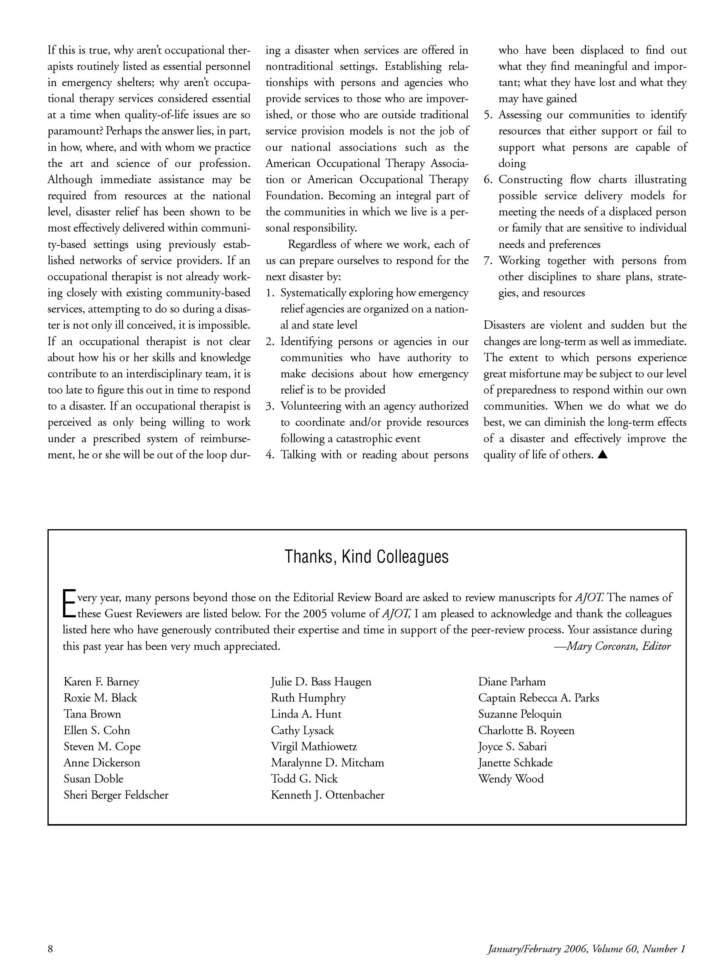 First page of Thanks, Kind Colleagues