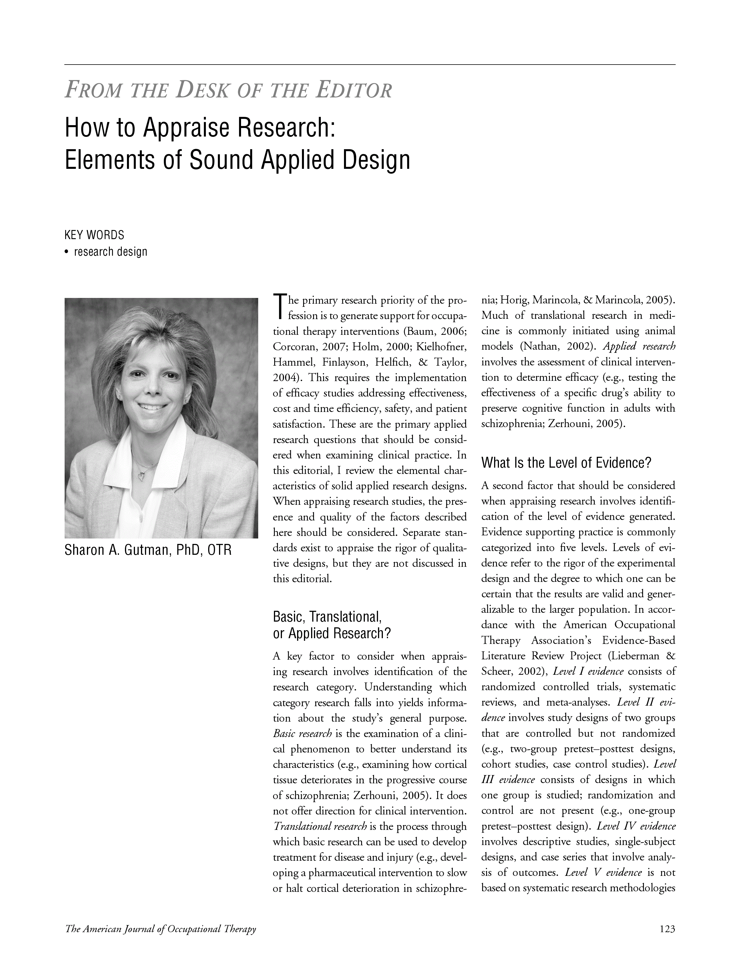 First page of How to Appraise Research: Elements of Sound Applied Design