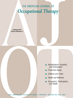 The American Journal of Occupational Therapy Cover Image for Volume 64, Issue 4