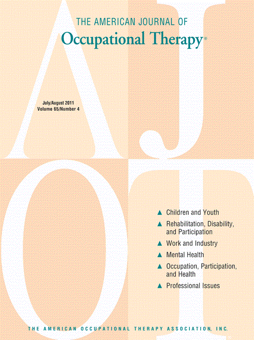The American Journal of Occupational Therapy Cover Image for Volume 65, Issue 4