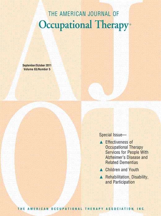 The American Journal of Occupational Therapy Cover Image for Volume 65, Issue 5
