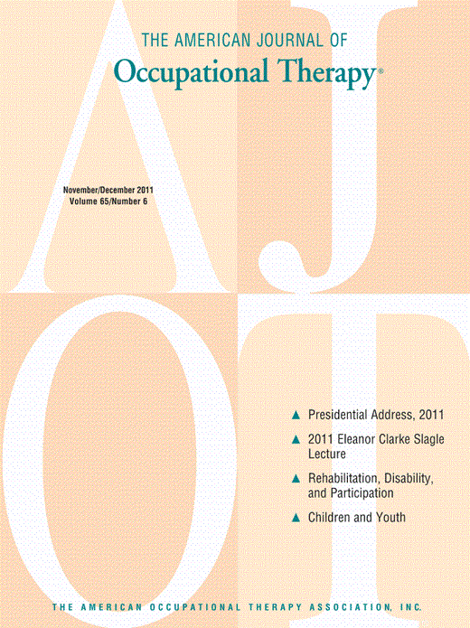 The American Journal of Occupational Therapy Cover Image for Volume 65, Issue 6