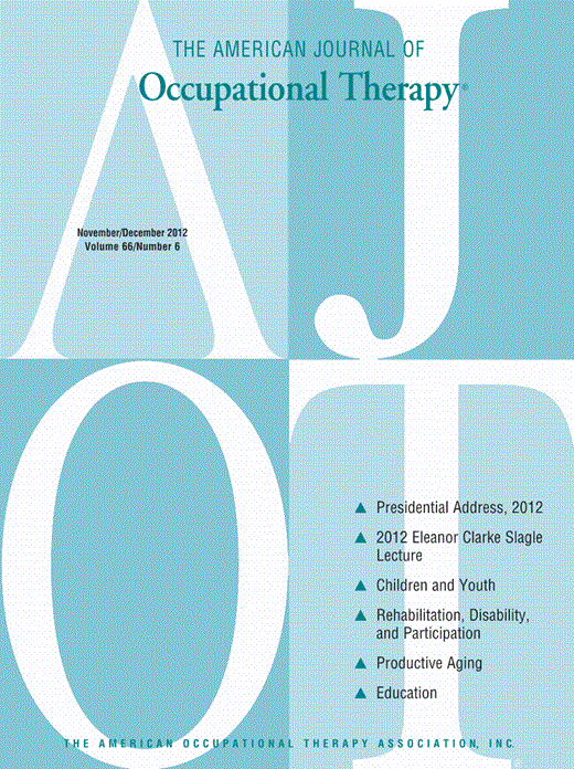 The American Journal of Occupational Therapy Cover Image for Volume 66, Issue 6