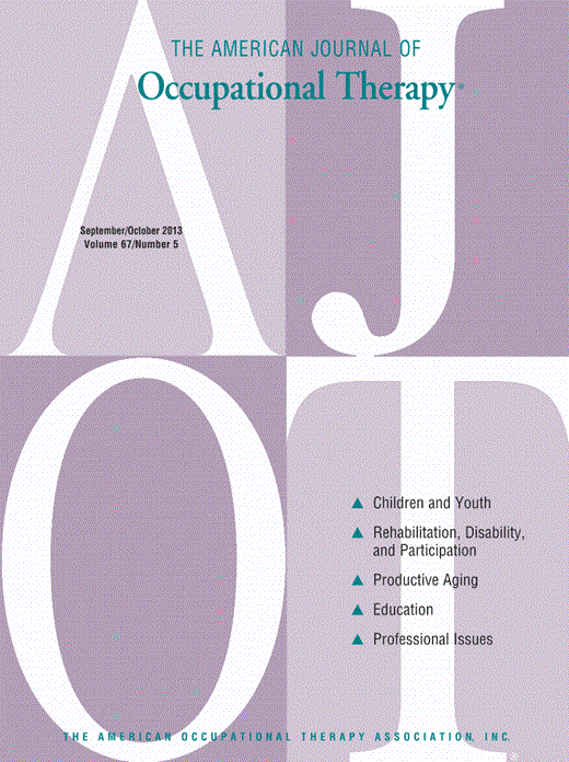 The American Journal of Occupational Therapy Cover Image for Volume 67, Issue 5