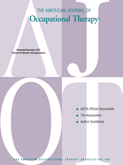 The American Journal of Occupational Therapy Cover Image for Volume 67, Issue 6_Supplement