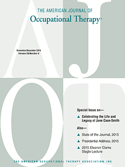 The American Journal of Occupational Therapy Cover Image for Volume 69, Issue 6