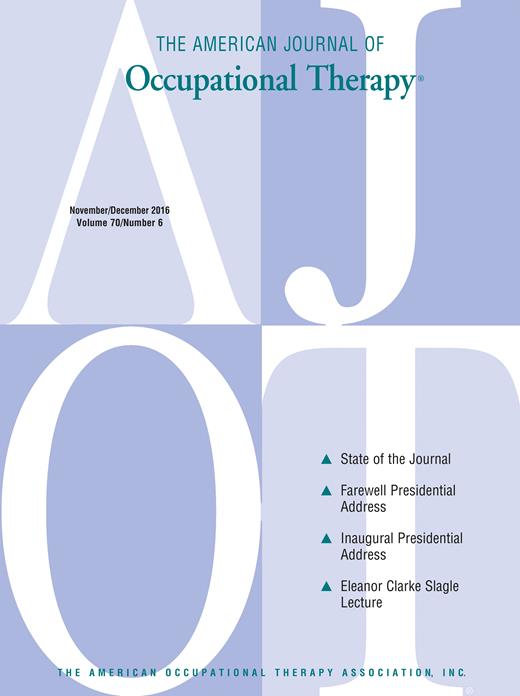 The American Journal of Occupational Therapy Cover Image for Volume 70, Issue 6