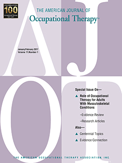 The American Journal of Occupational Therapy Cover Image for Volume 71, Issue 1
