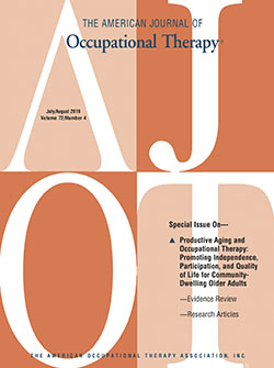 The American Journal of Occupational Therapy Cover Image for Volume 72, Issue 4